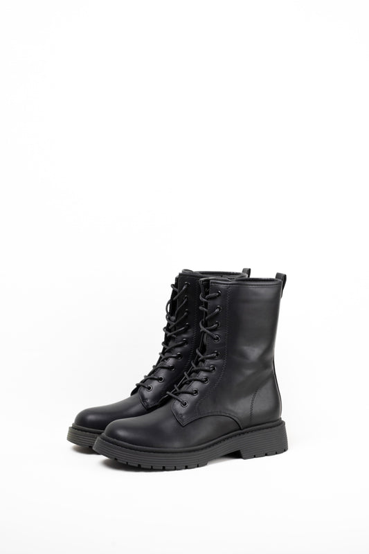 botas militares plataforma mujer con cordones Negro 36