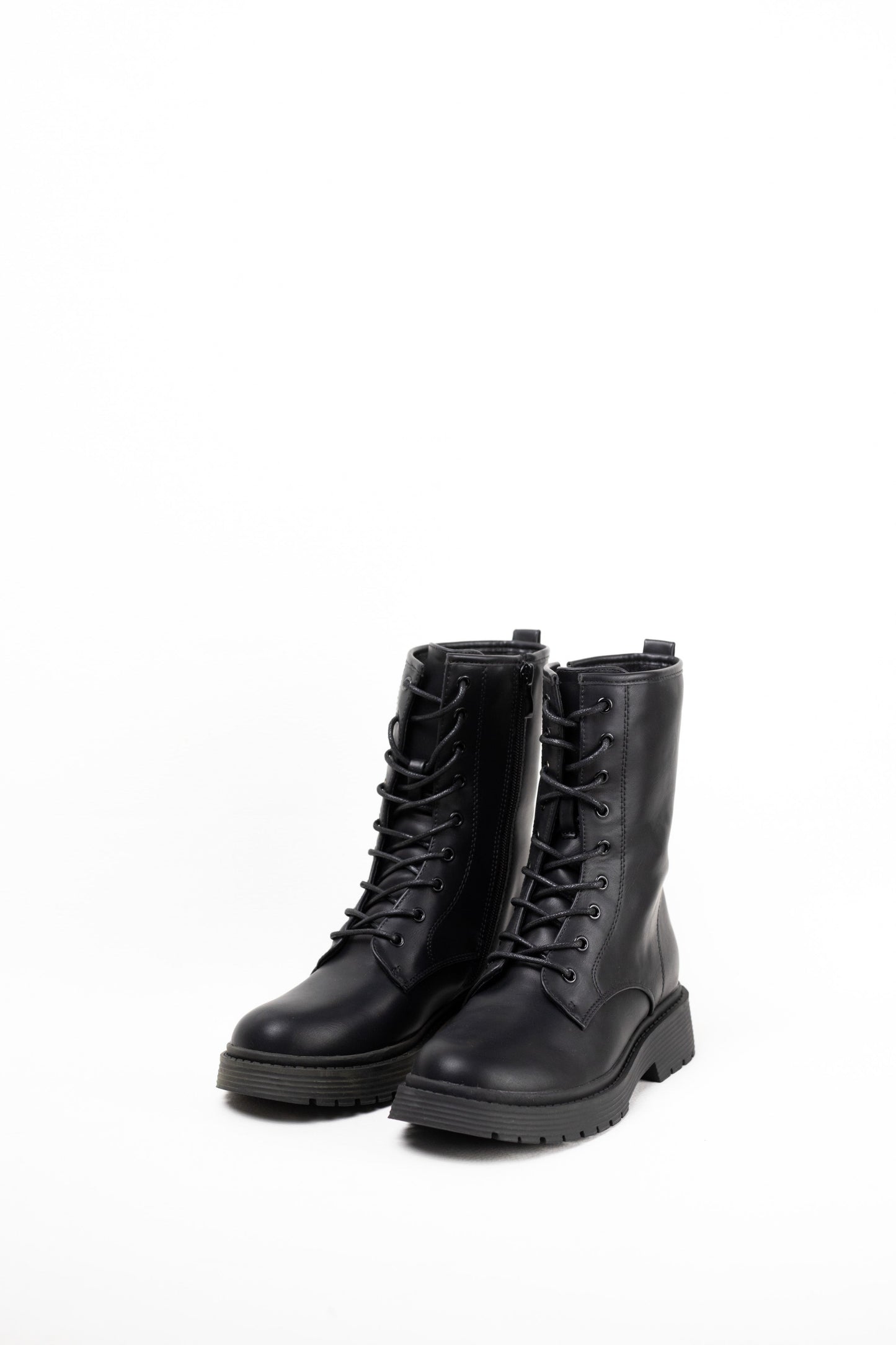 botas militares plataforma mujer con cordones Negro 38