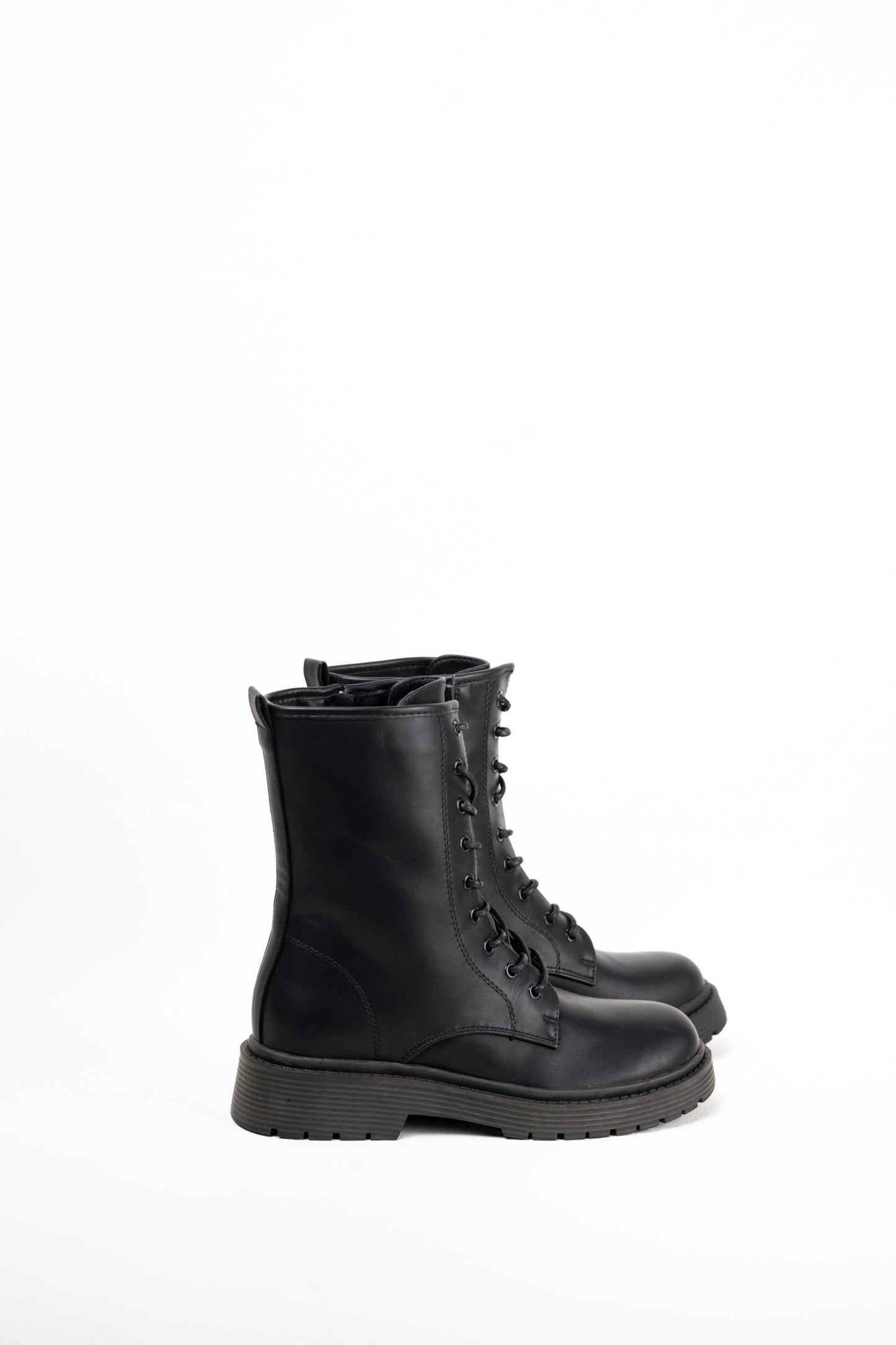 botas militares plataforma mujer con cordones Negro 39