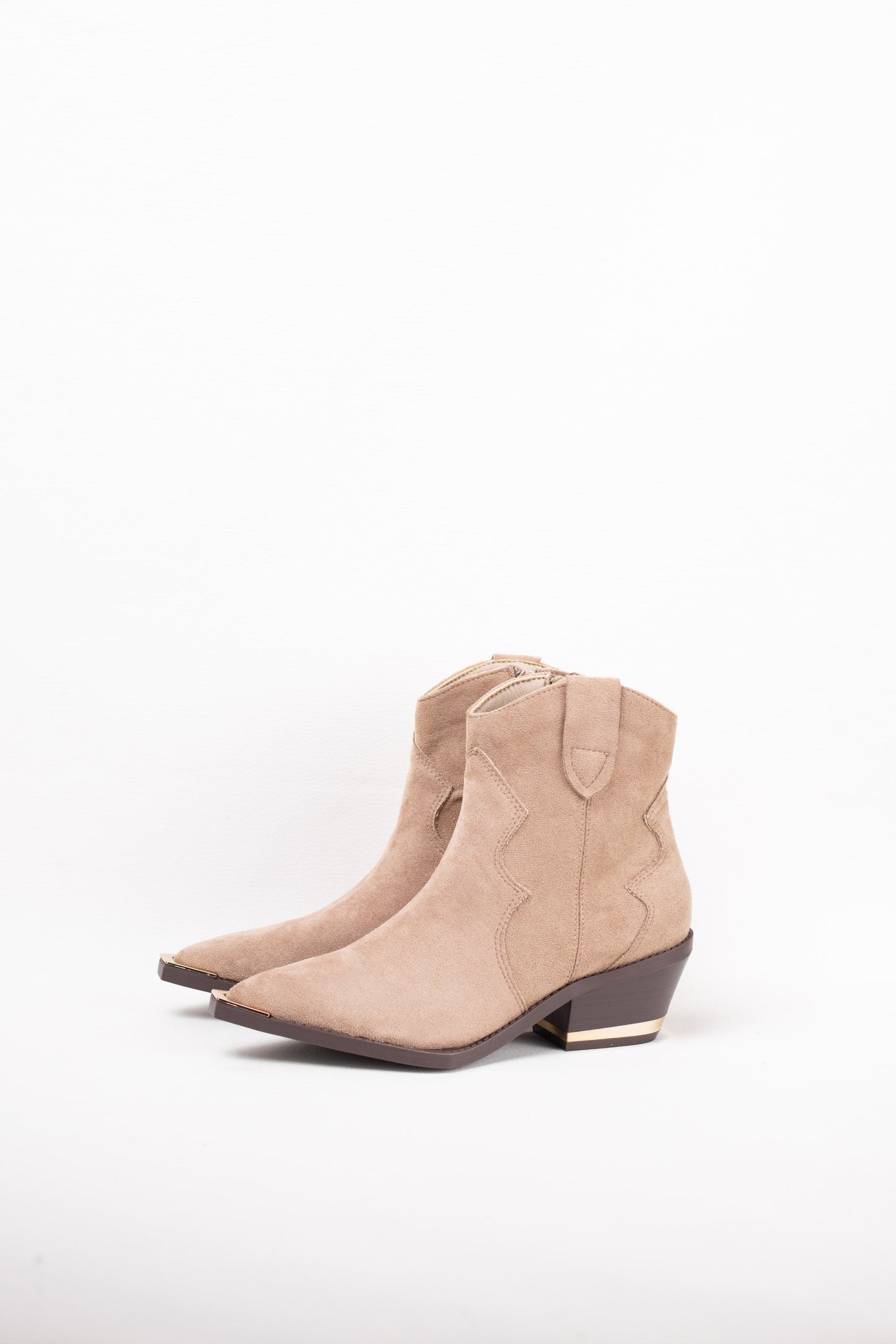 botines cowboy mujer con tacon bajo con detalle metalico Khaki 36