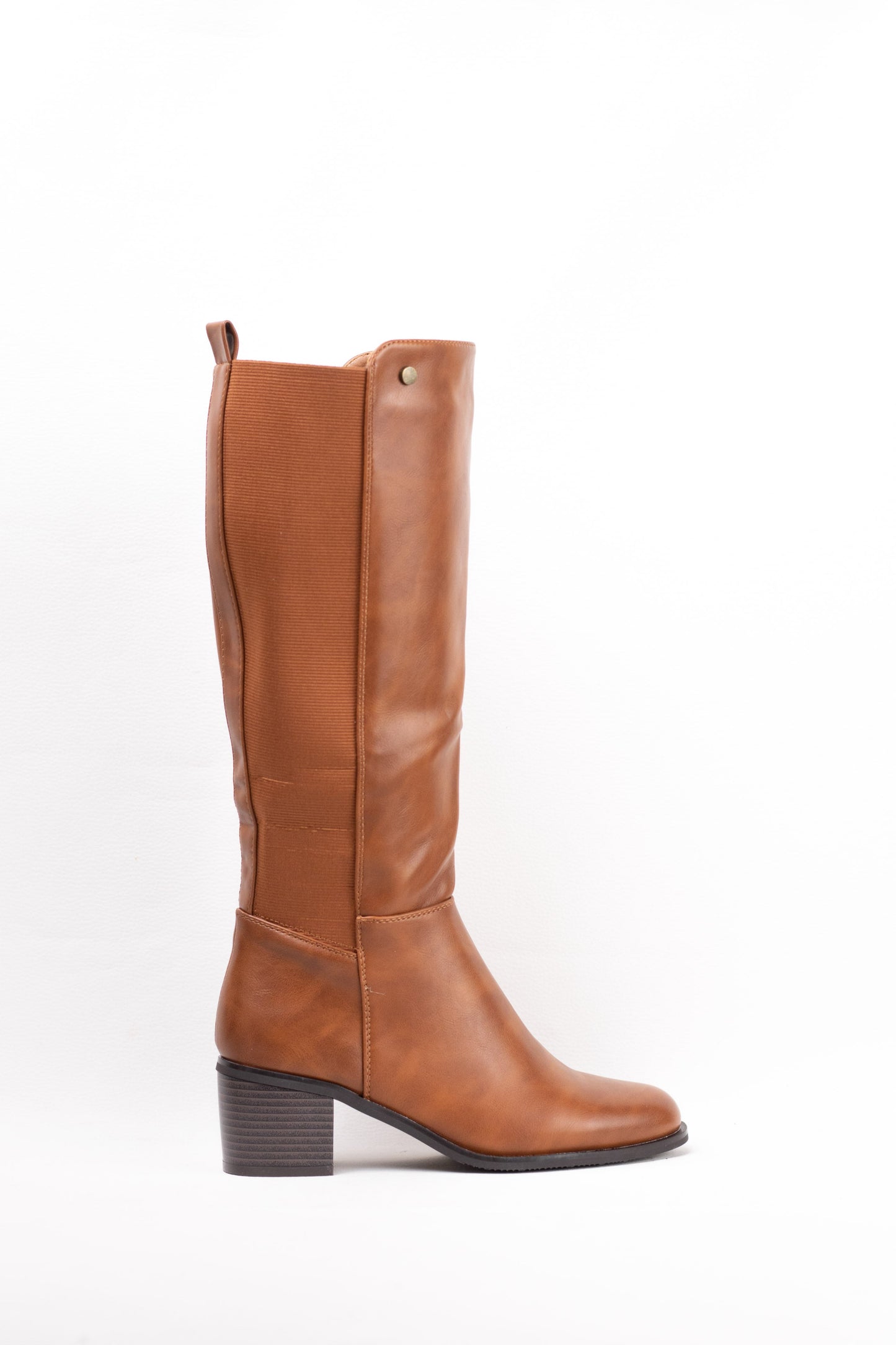 botas altas mujer con tacon gordo Camel 39