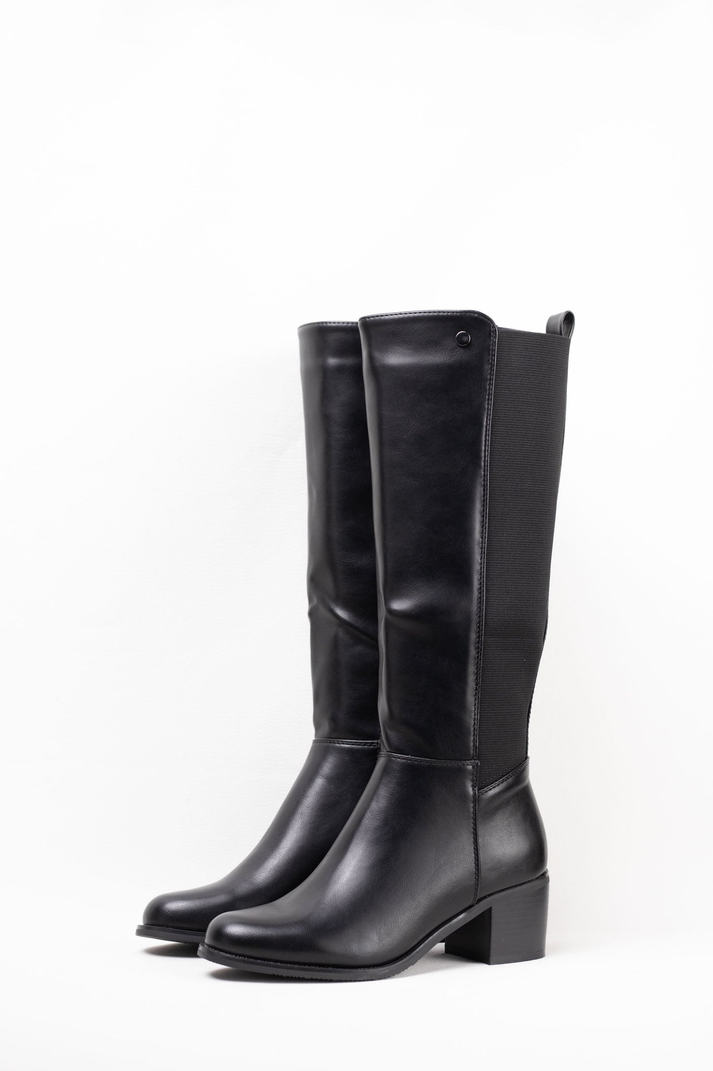 botas altas mujer con tacon gordo Negro 36