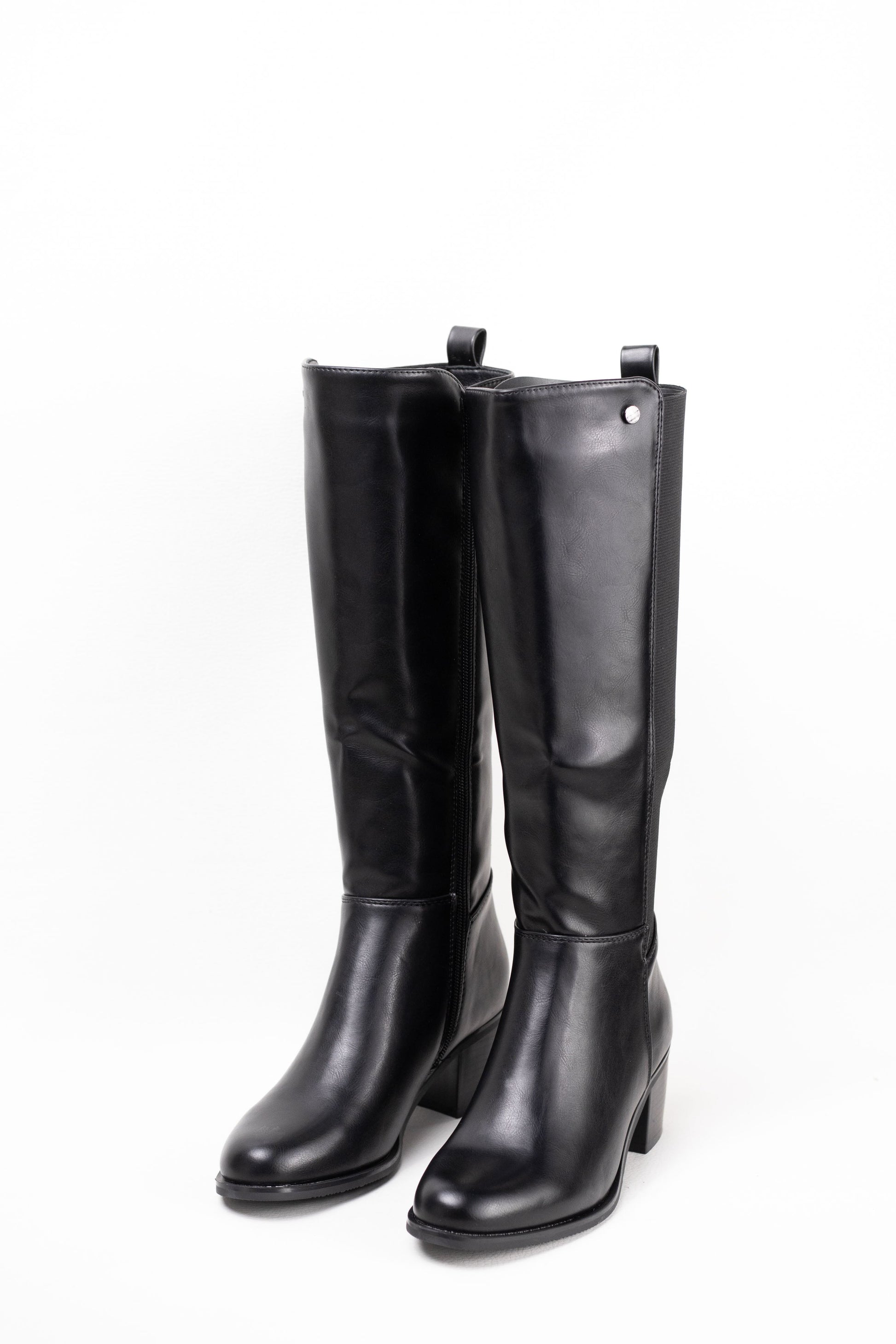 botas altas mujer con tacon gordo Negro 38