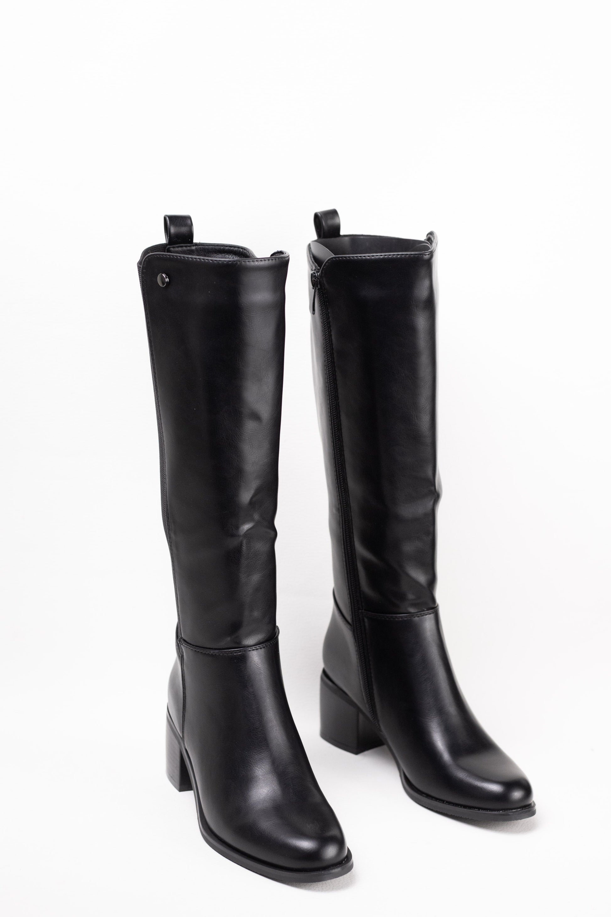 botas altas mujer con tacon gordo Negro 37