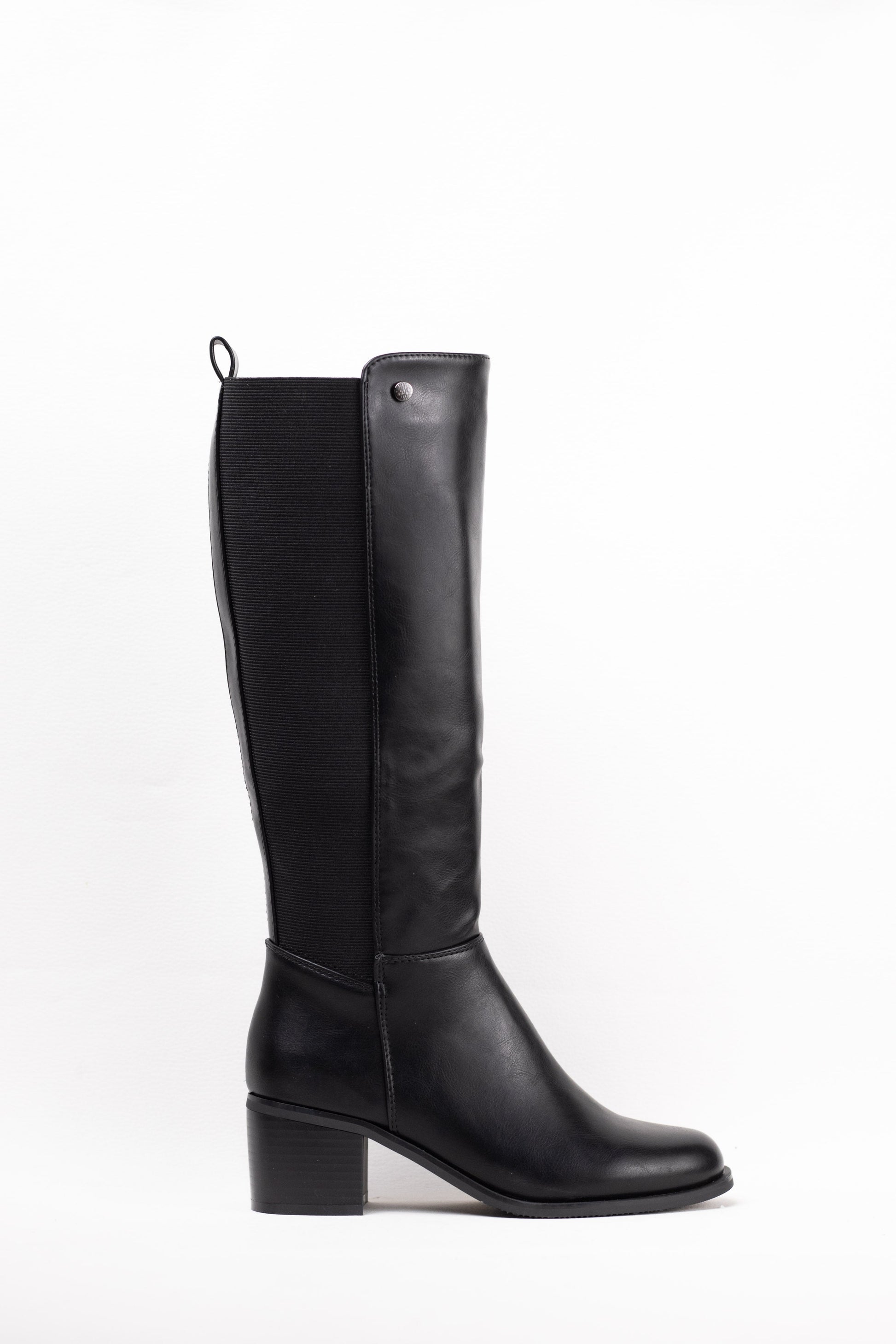 botas altas mujer con tacon gordo Negro 39