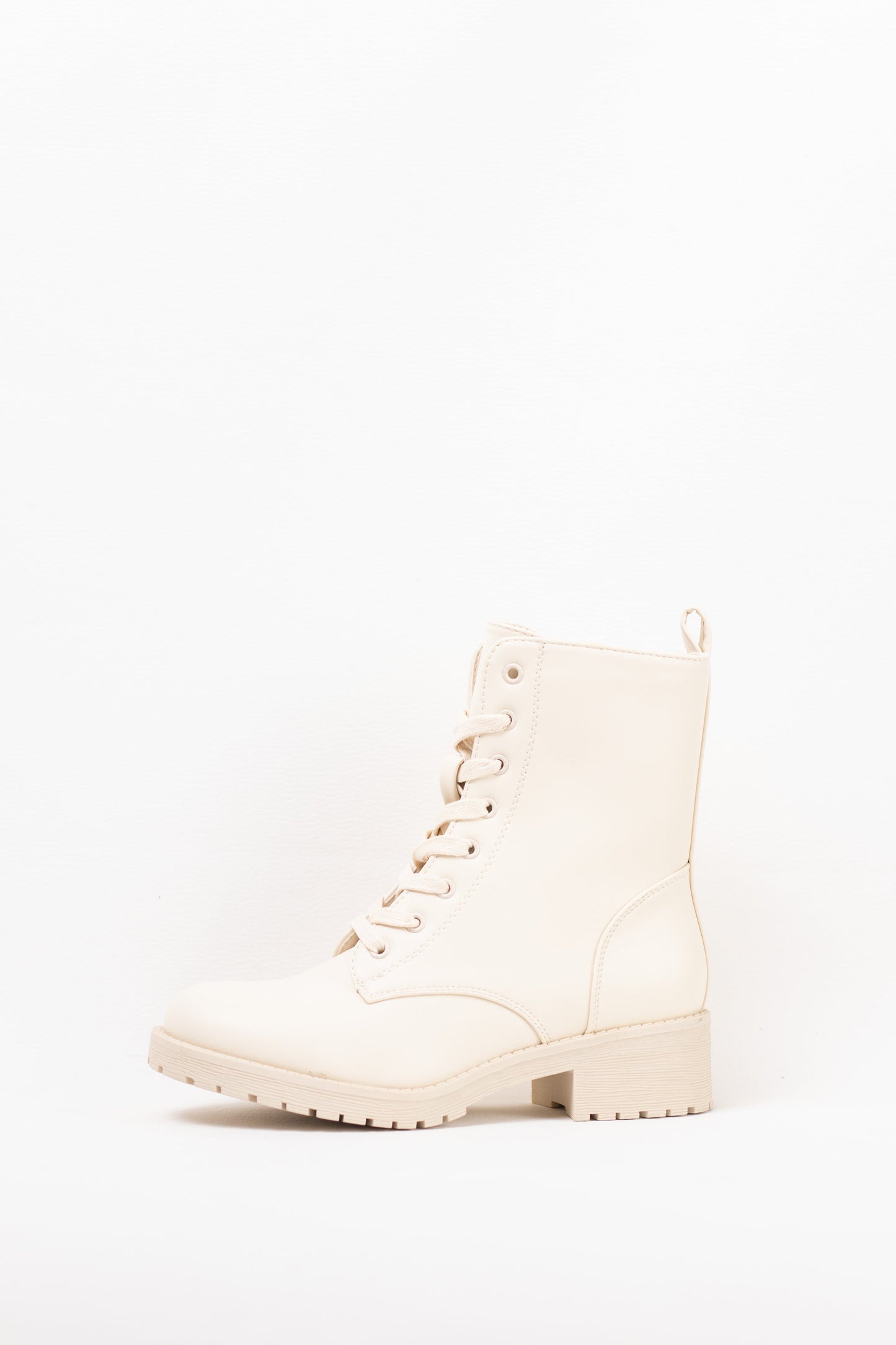 botas militares mujer mini plataforma con cremallera Beige 39