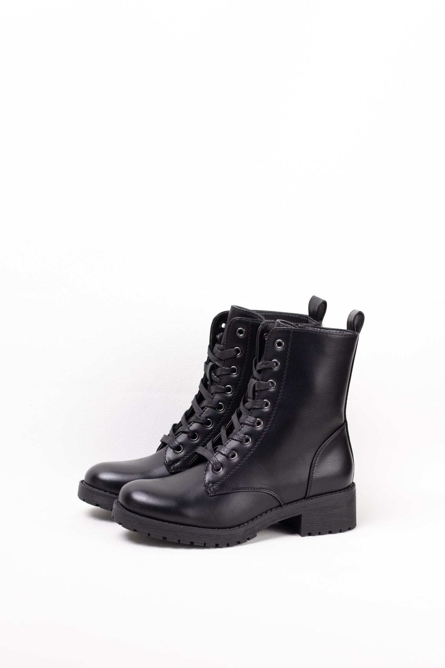 botas militares mujer mini plataforma con cremallera Negro 36