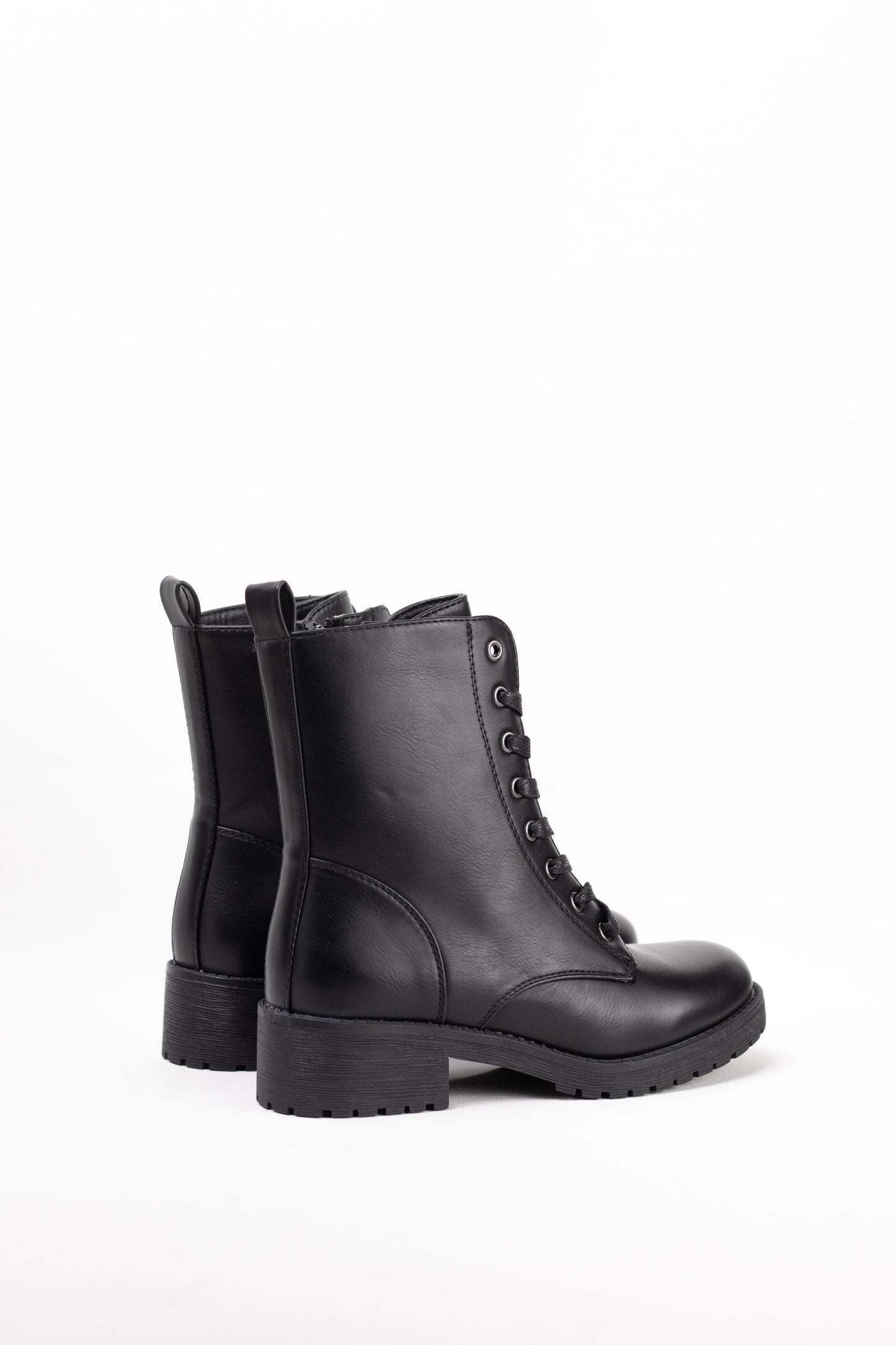 botas militares mujer mini plataforma con cremallera Negro 39