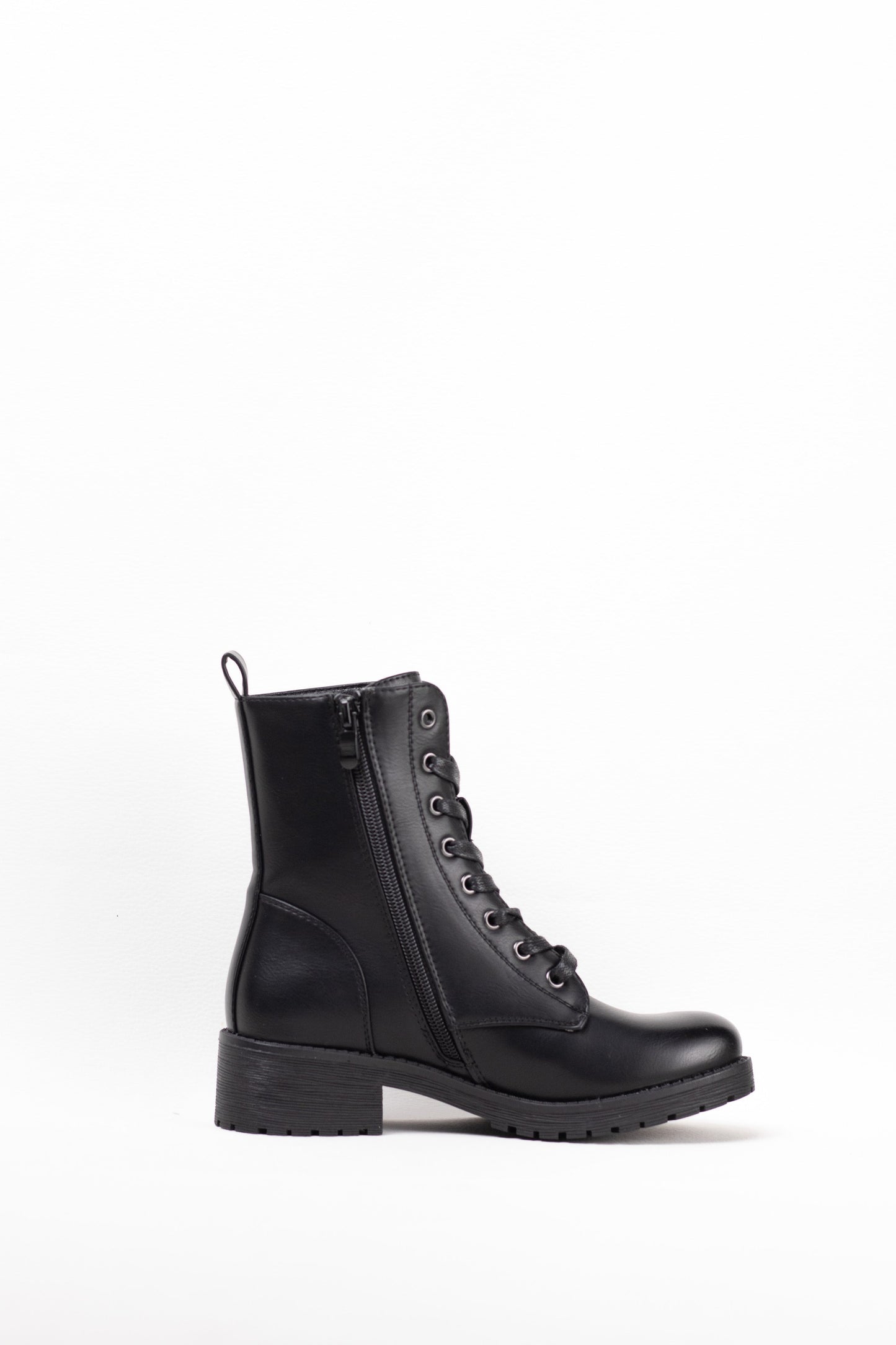 botas militares mujer mini plataforma con cremallera Negro 41