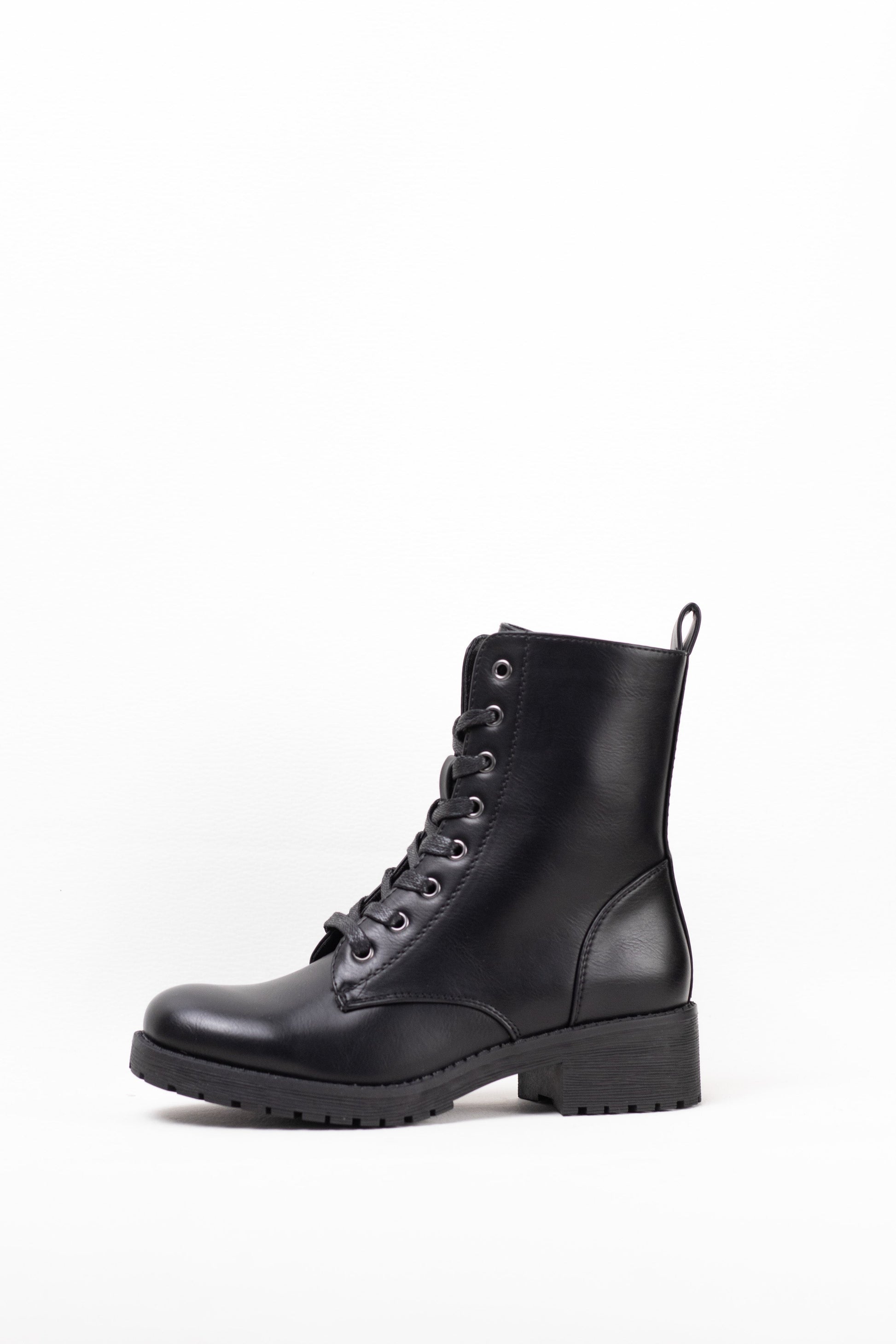 botas militares mujer mini plataforma con cremallera Negro 40