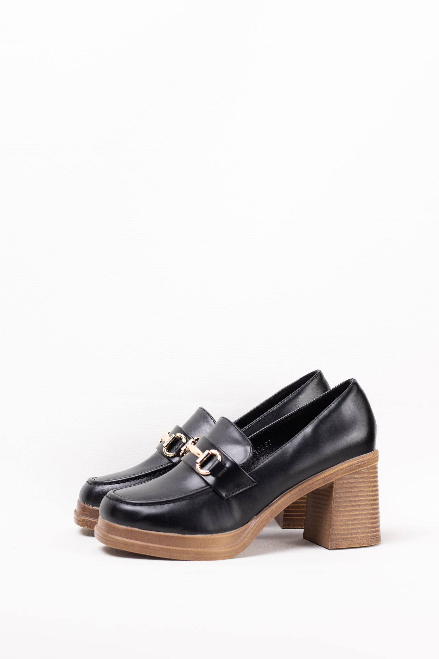 mocasin mujer con tacon alto y plataforma Negro 36