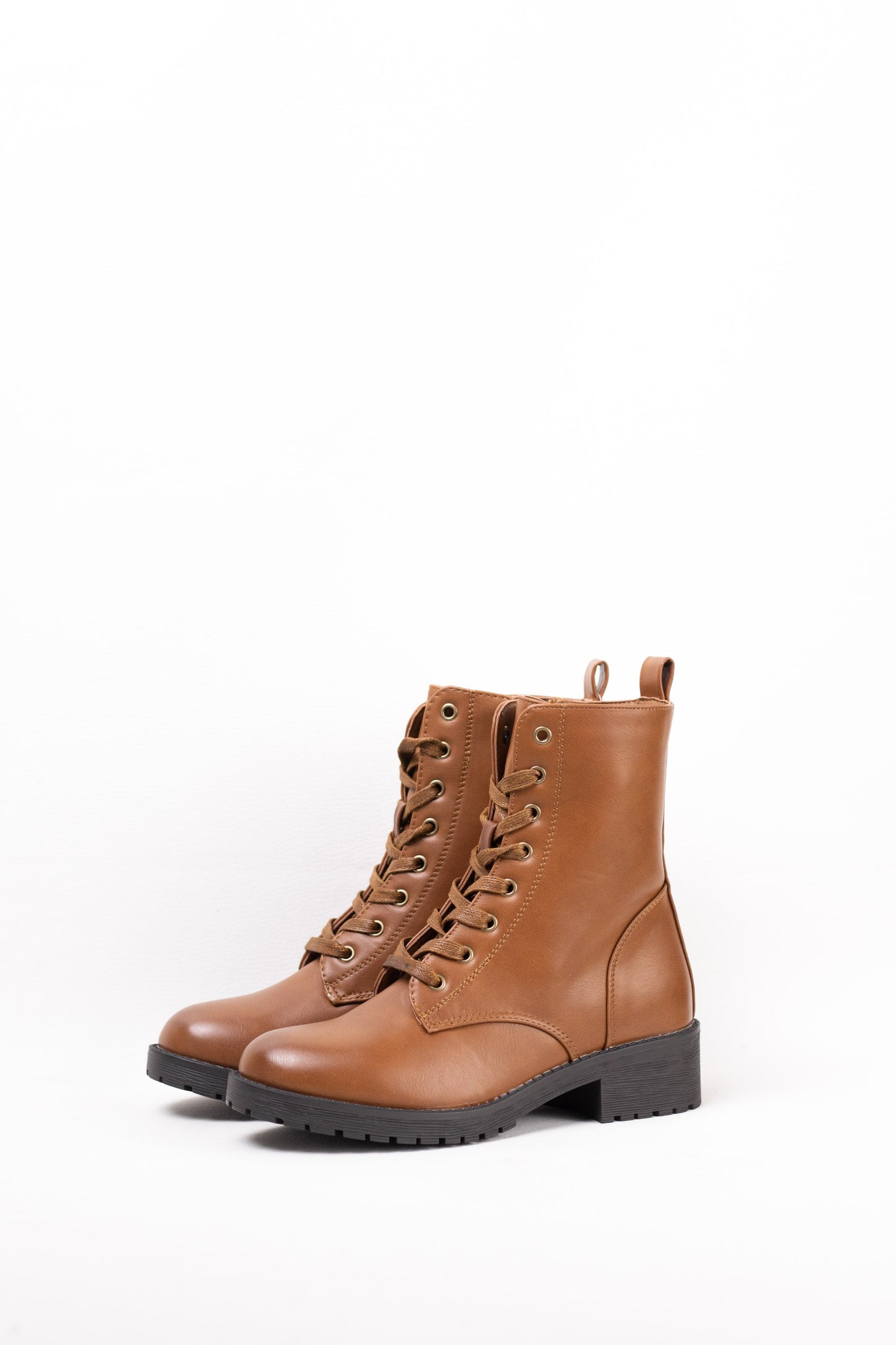 botas militares mujer mini plataforma con cremallera Camel 36