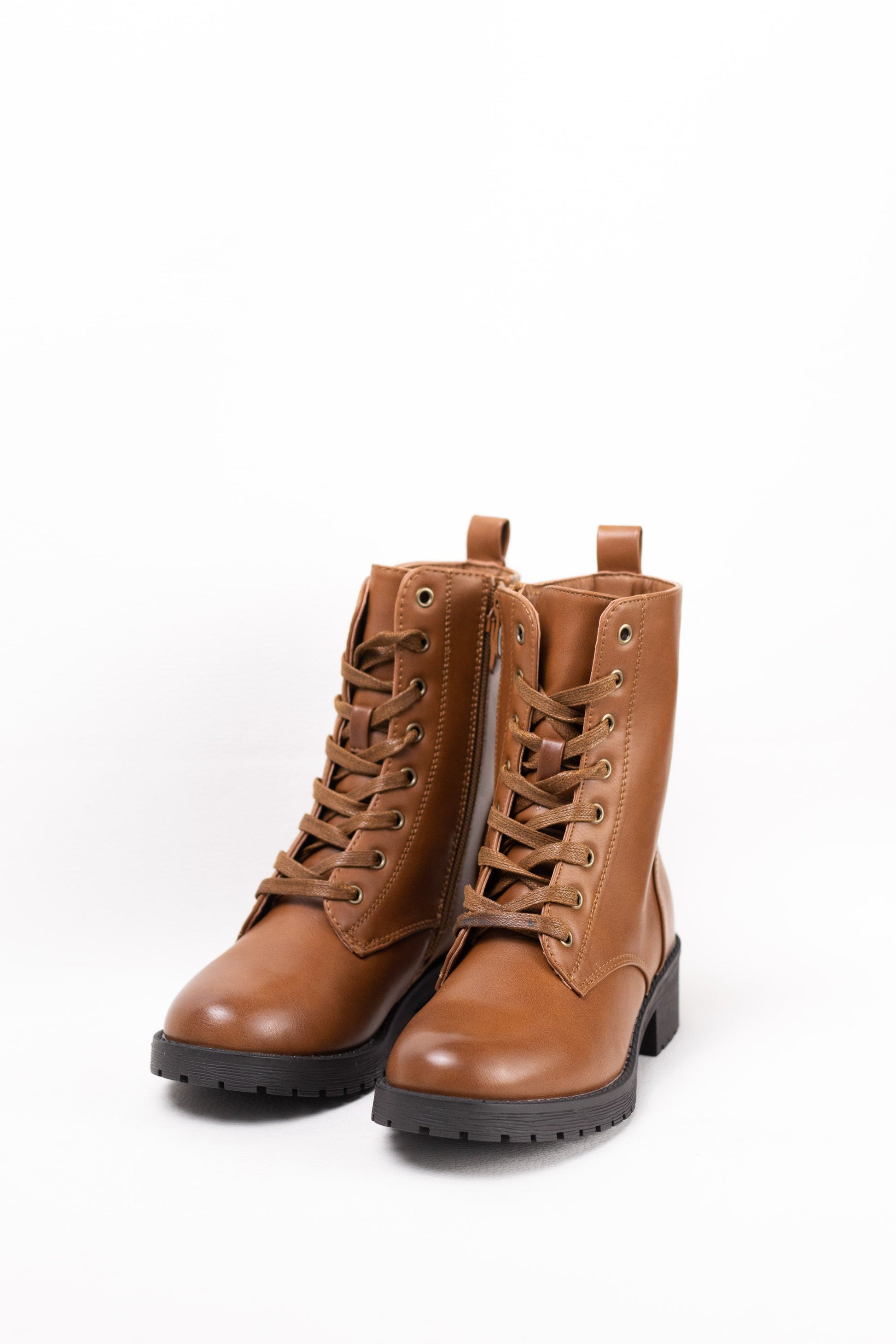 botas militares mujer mini plataforma con cremallera Camel 38