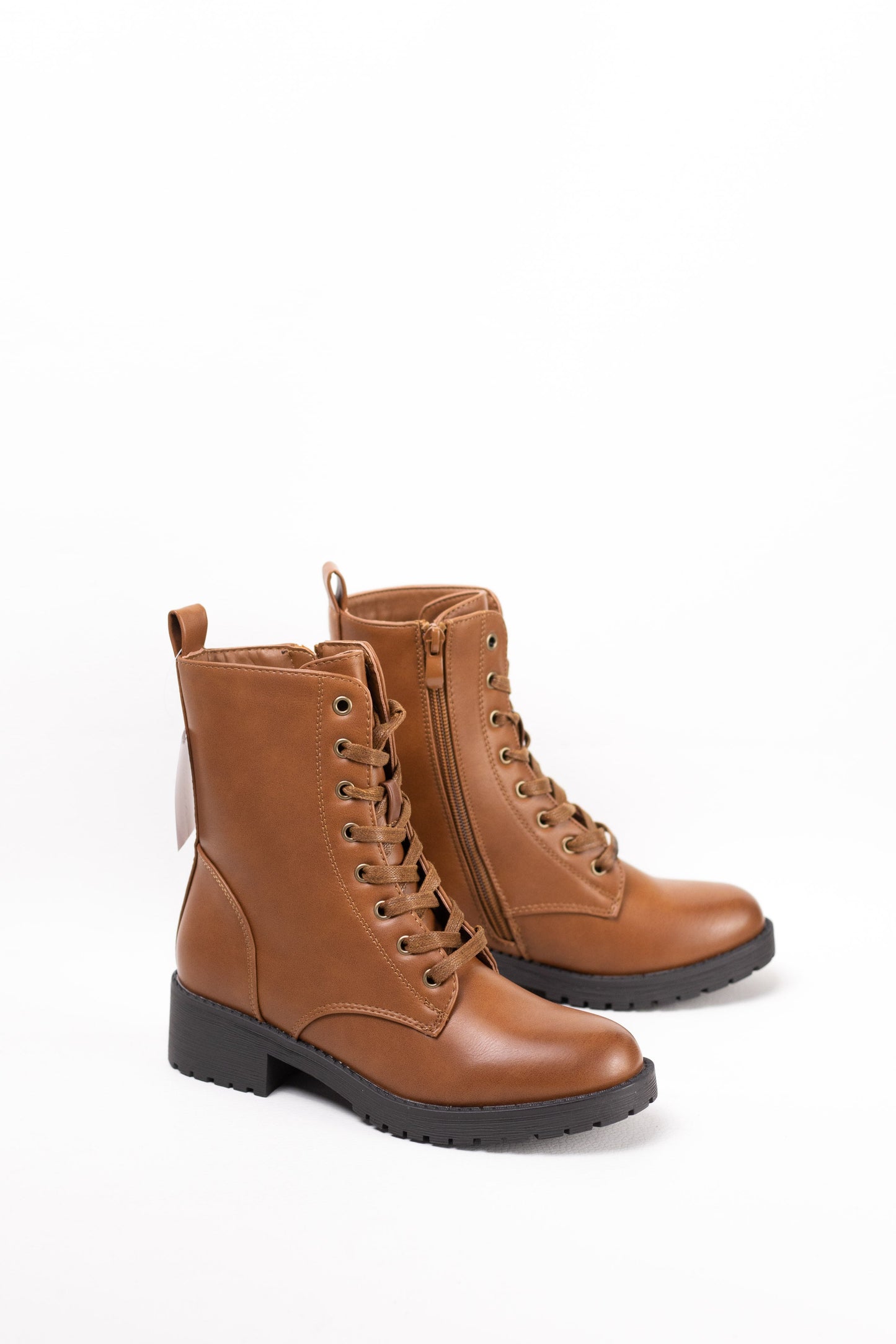 botas militares mujer mini plataforma con cremallera Camel 39