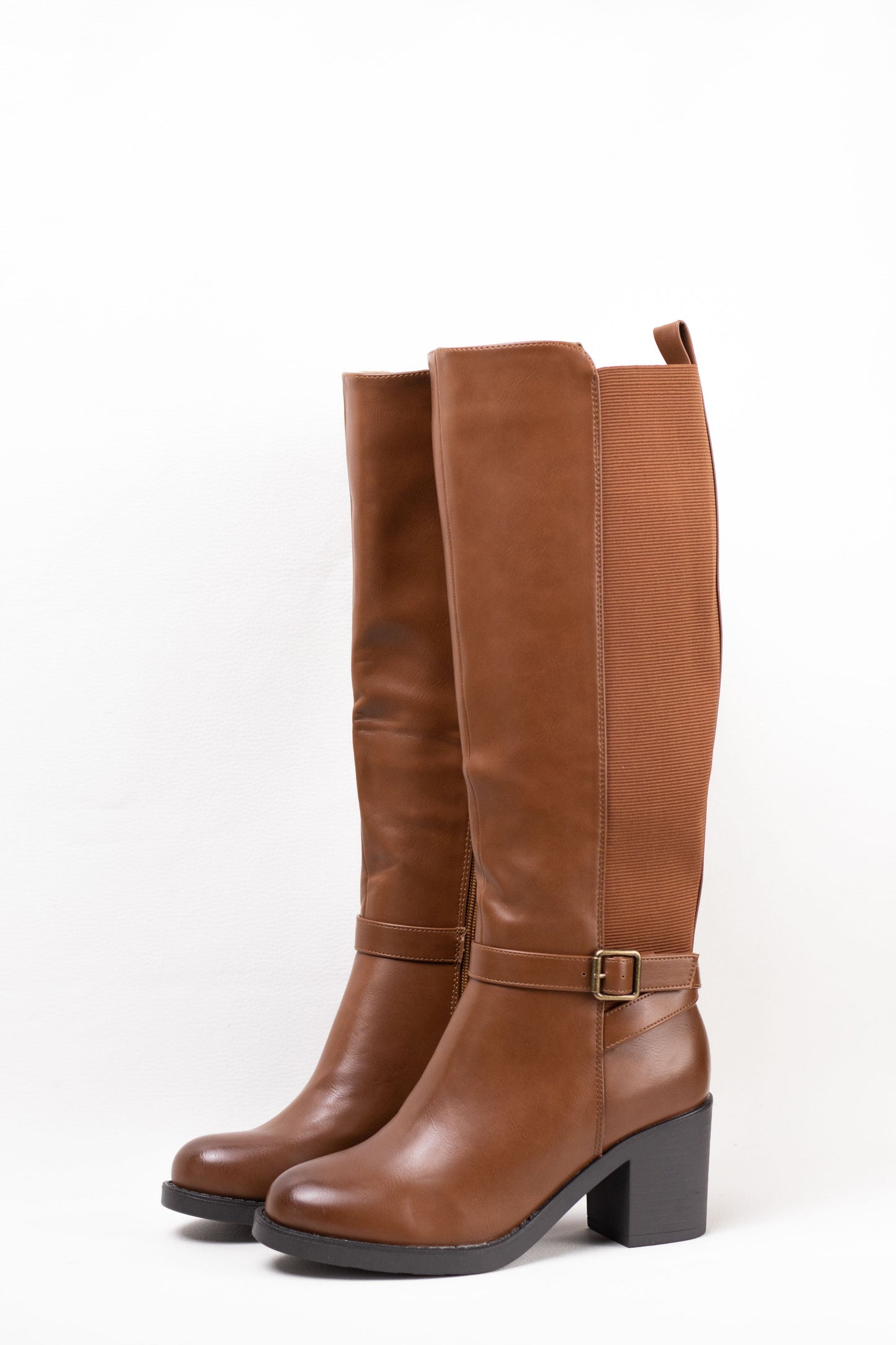 botas altas mujer con tacon alto Camel 36