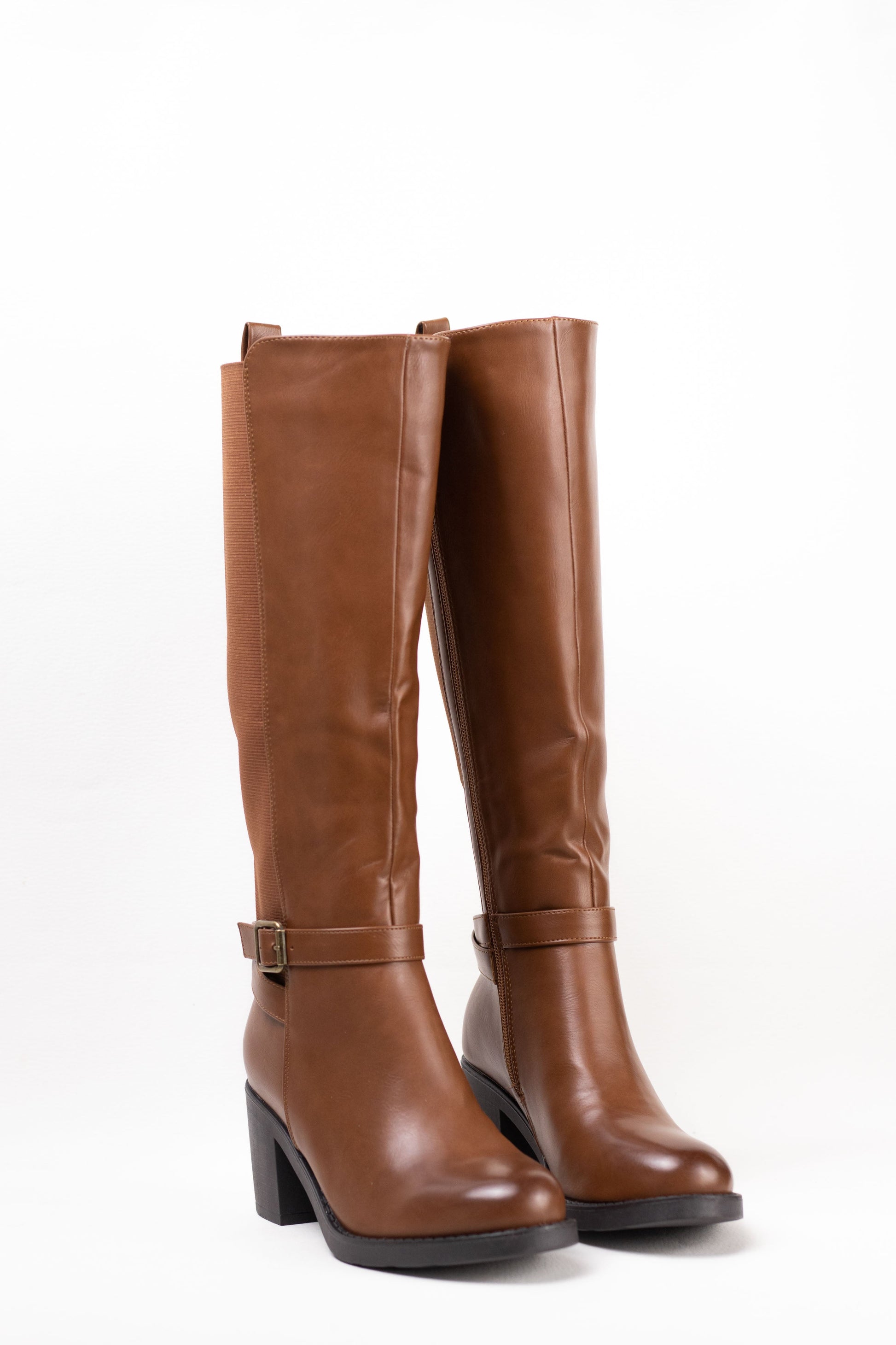 botas altas mujer con tacon alto Camel 38