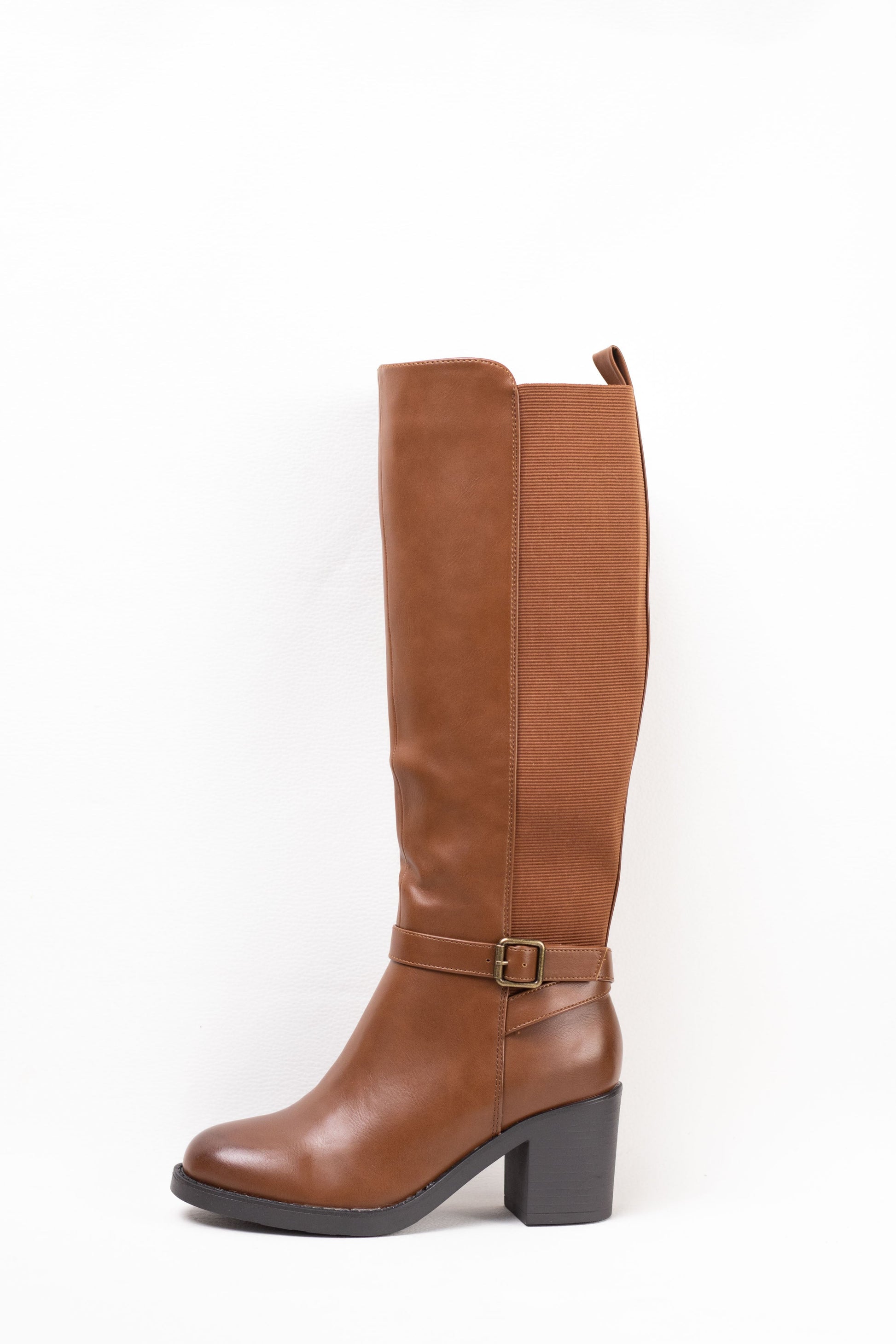 botas altas mujer con tacon alto Camel 40