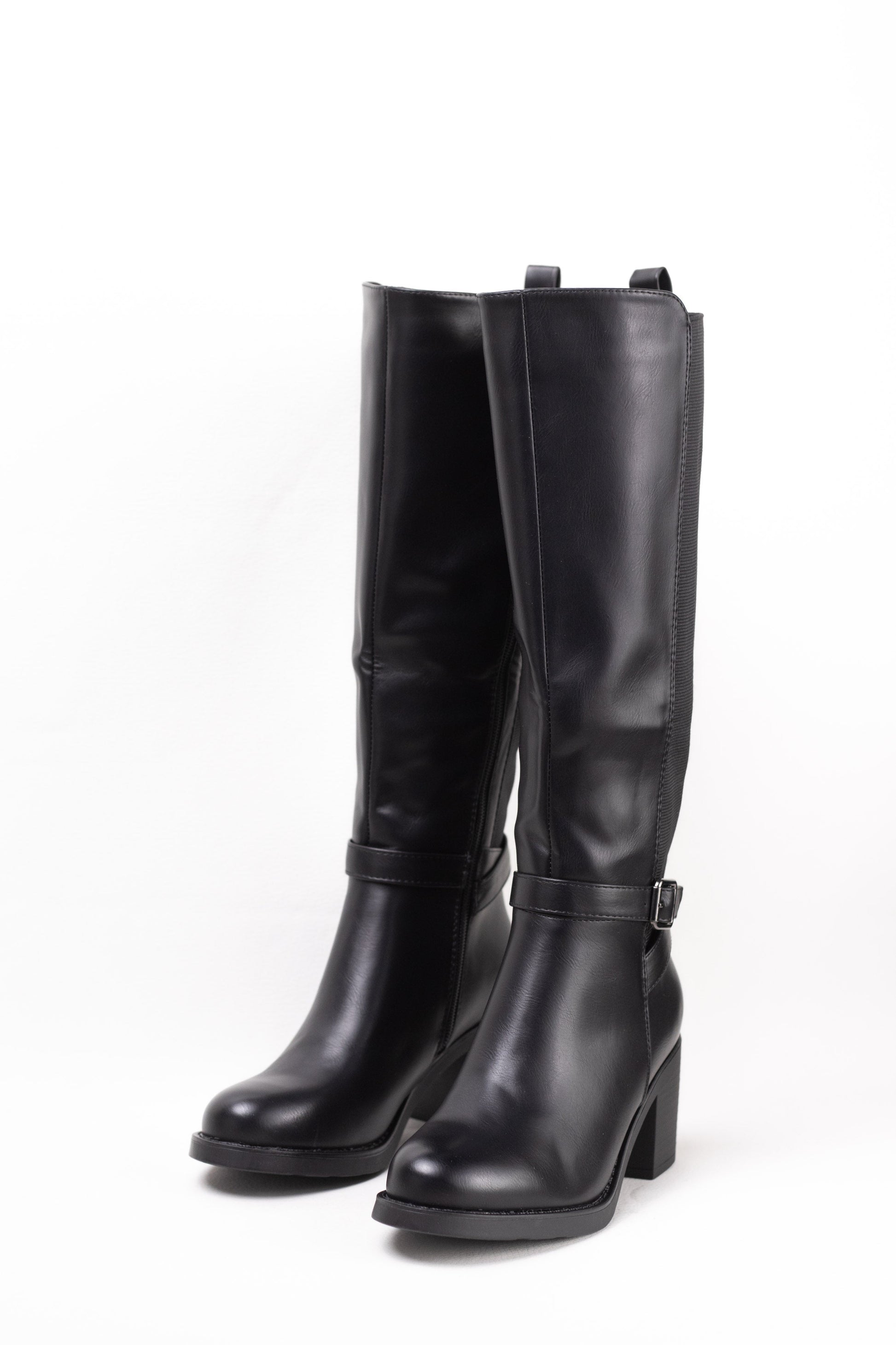 botas altas mujer con tacon alto Negro 39