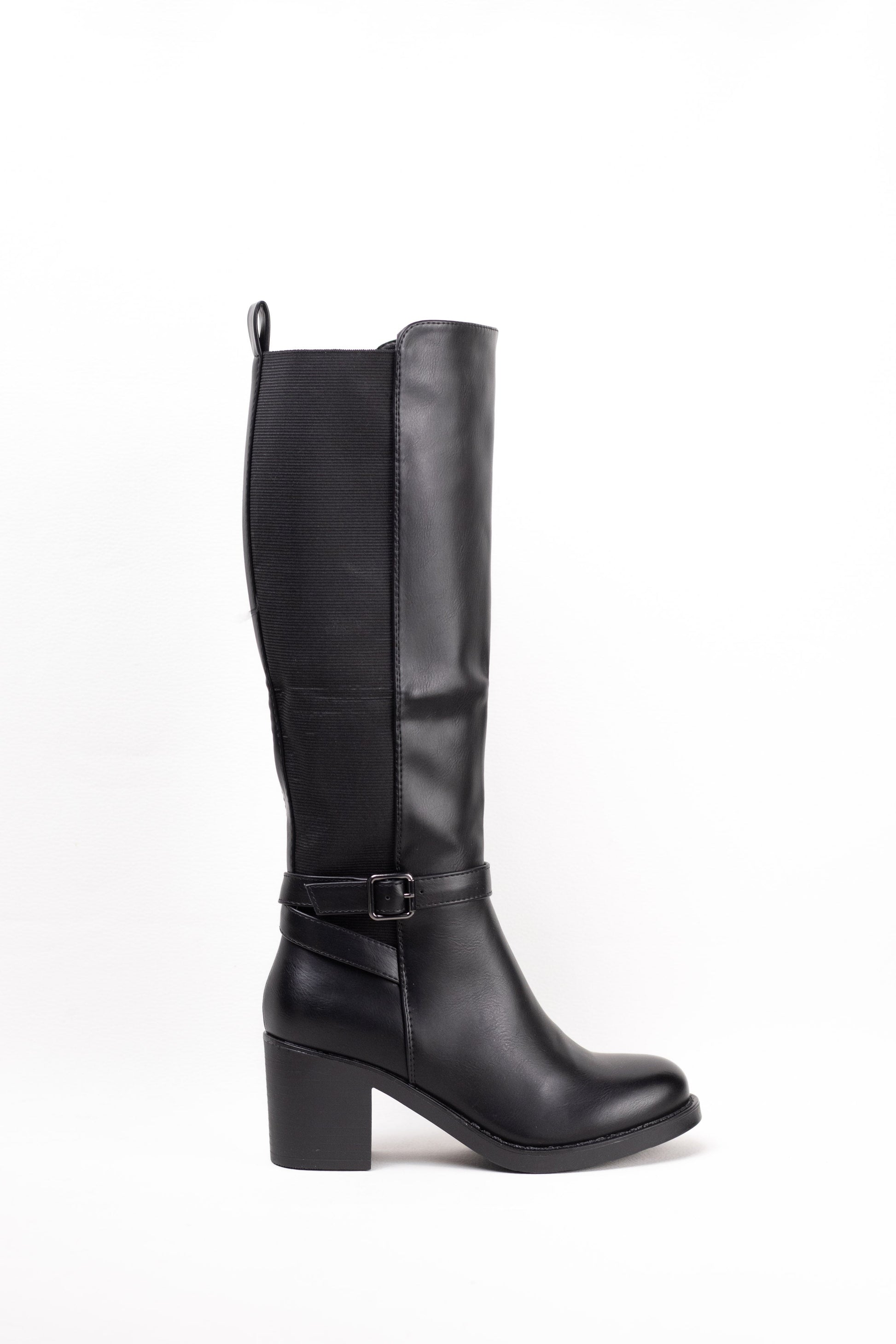 botas altas mujer con tacon alto Negro 40