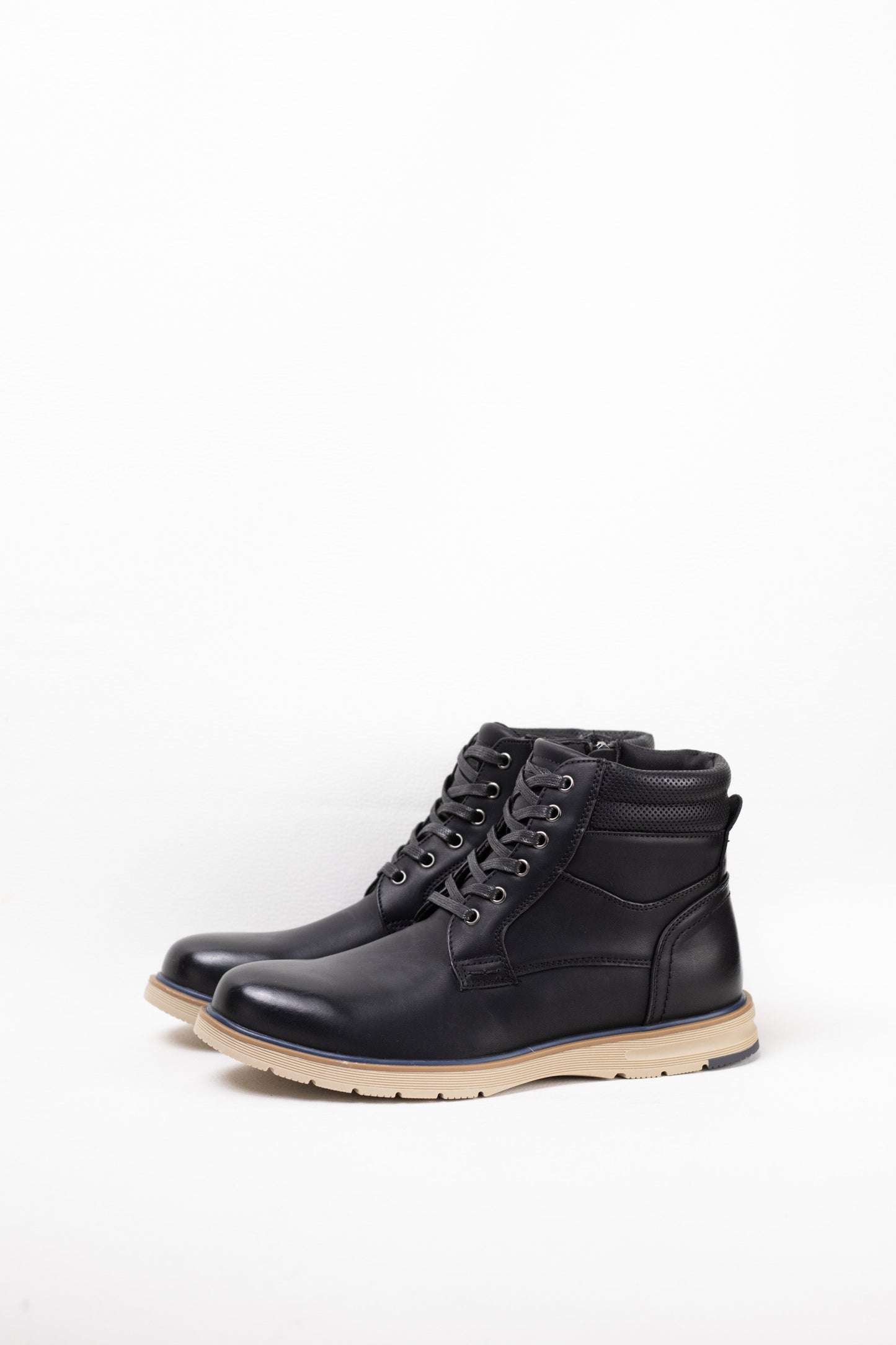 botines hombre suela plana con cordones Negro 39