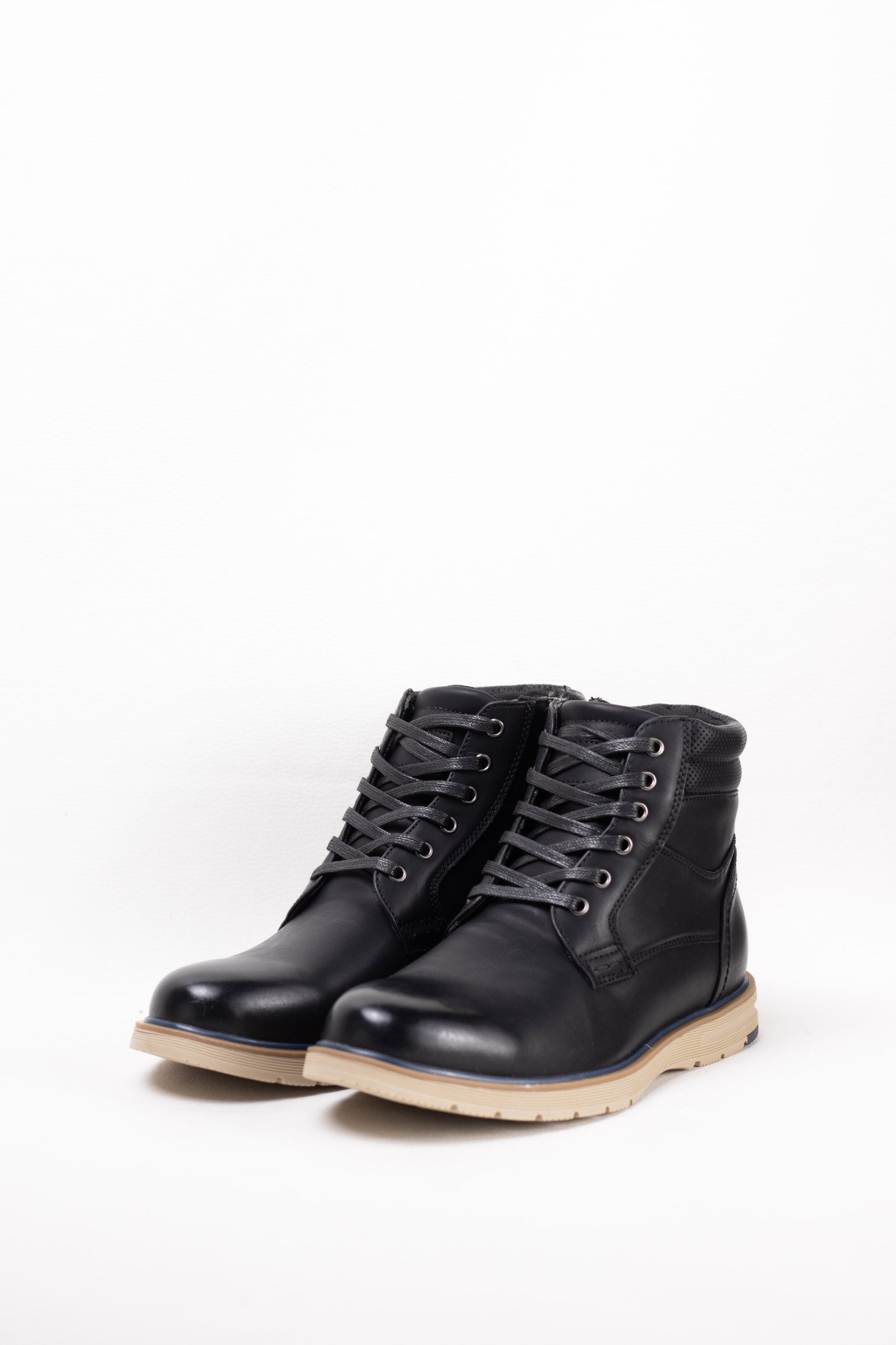 botines hombre suela plana con cordones Negro 41