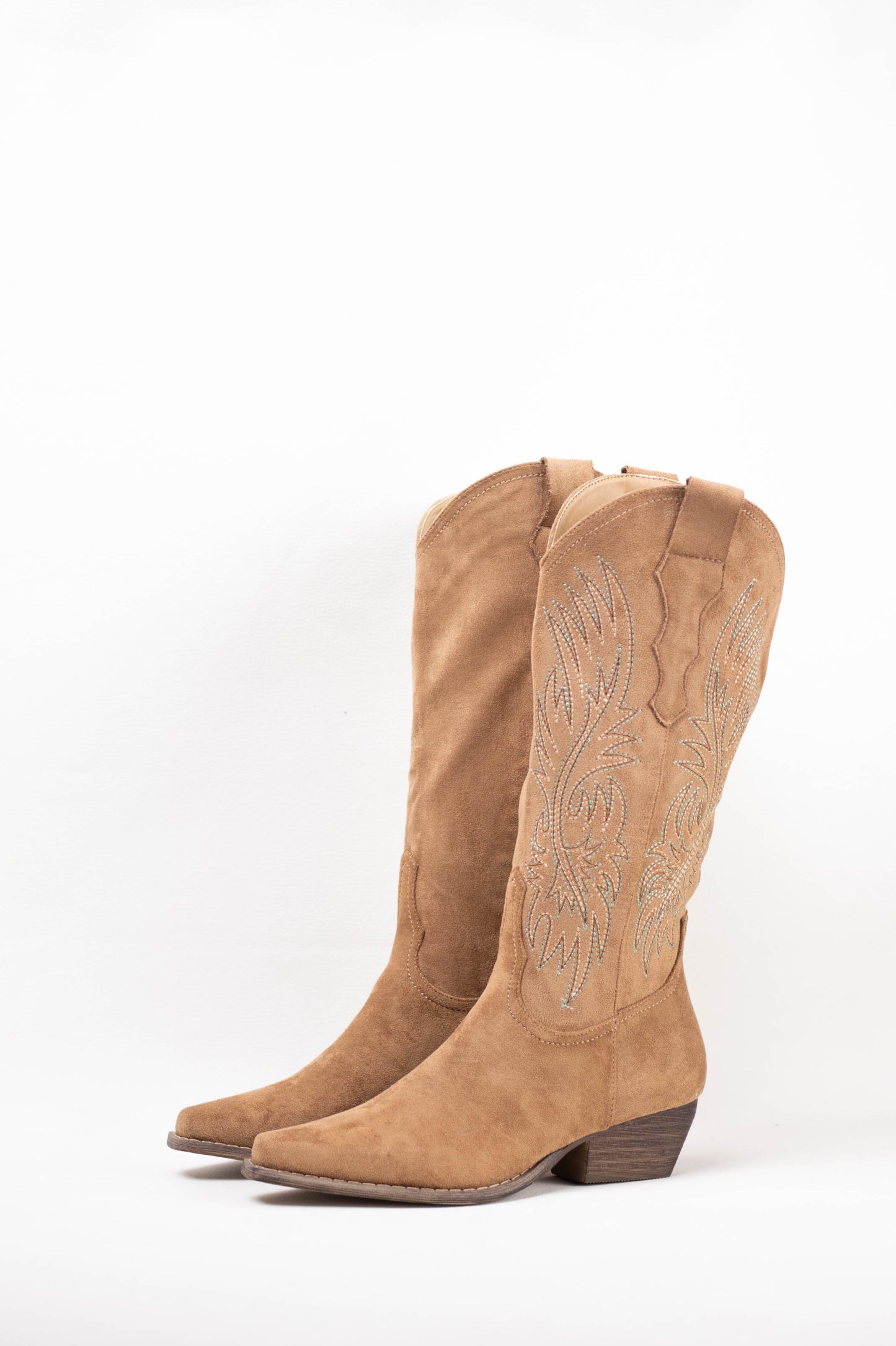 botas cowboy camperas con cremallera Camel con costuras en contraste 38