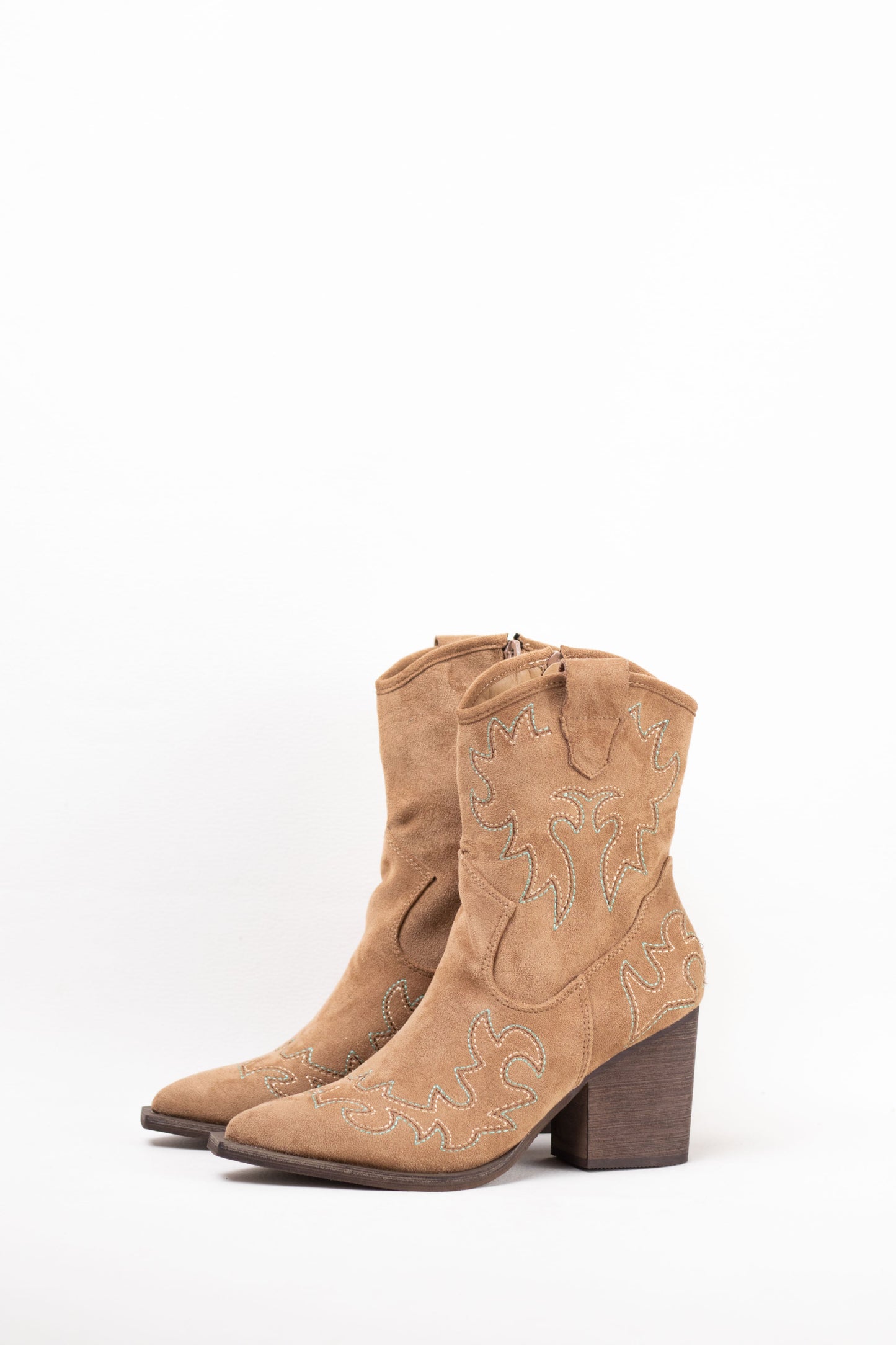 botines cowboy mujer con tacon mediano Camel 38