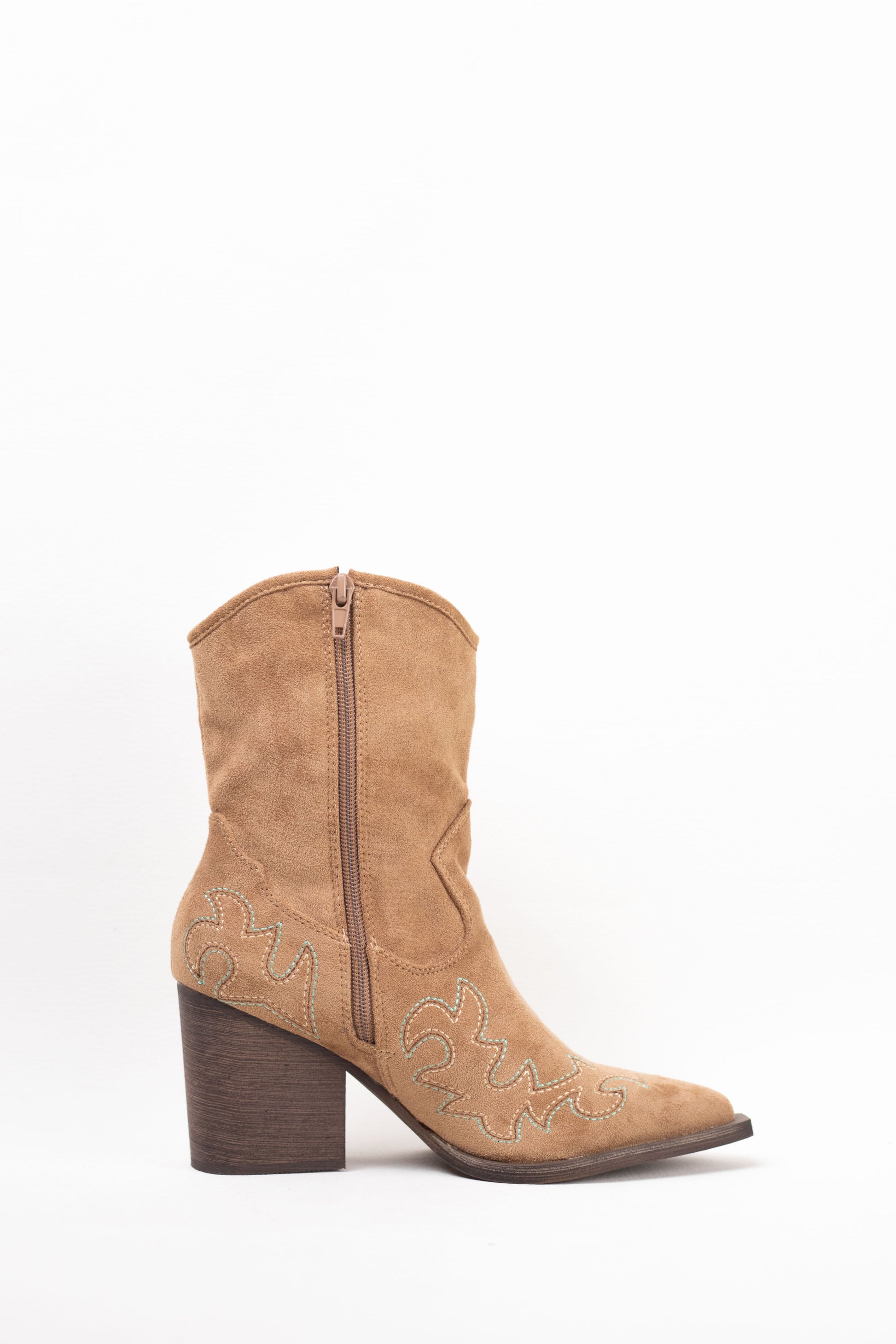 botines cowboy mujer con tacon mediano Camel 40