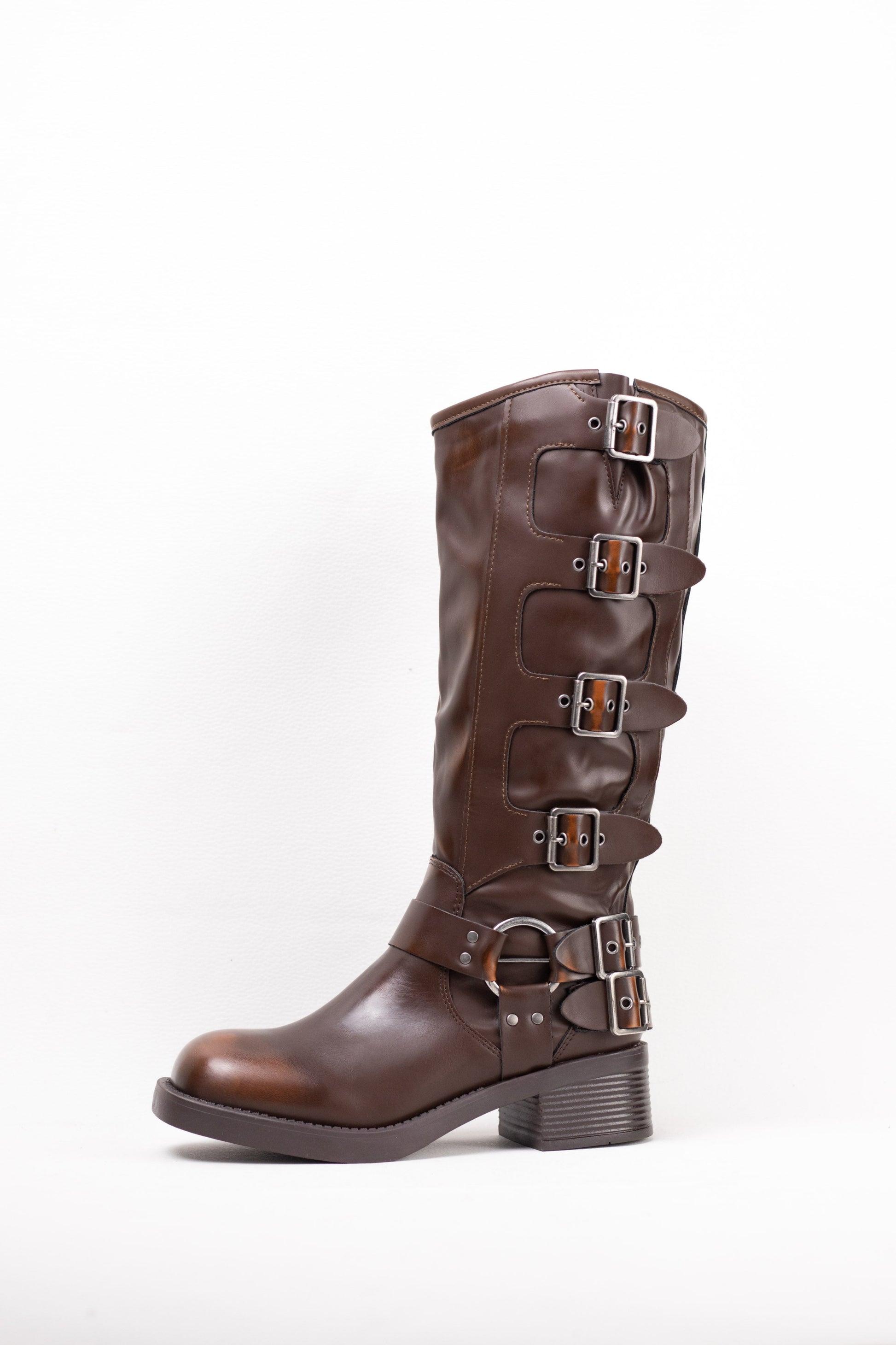 botas moteras mujer estilo punk con cremallera Negro efecto vintage 37