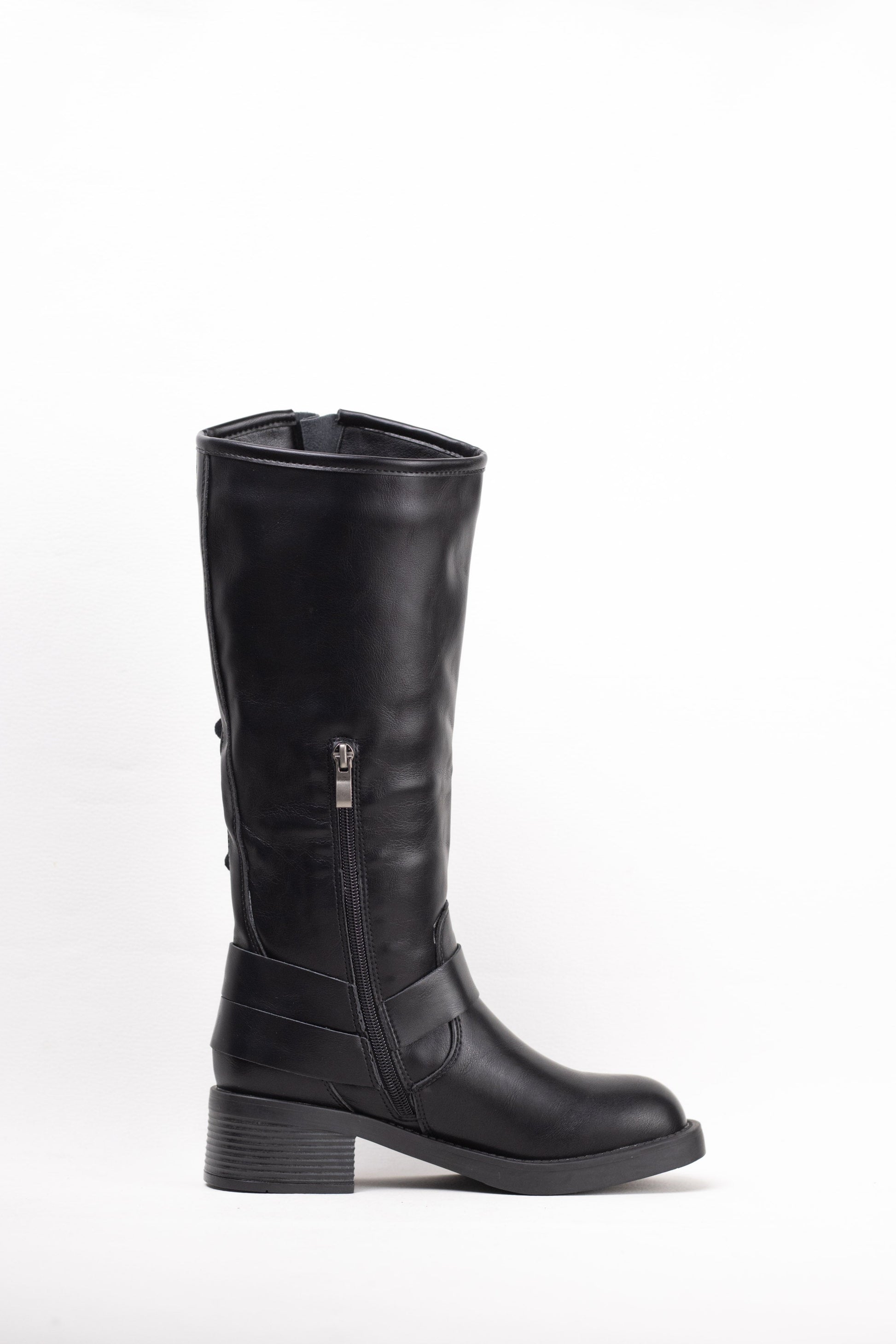 botas moteras mujer estilo punk con cremallera Camel 37