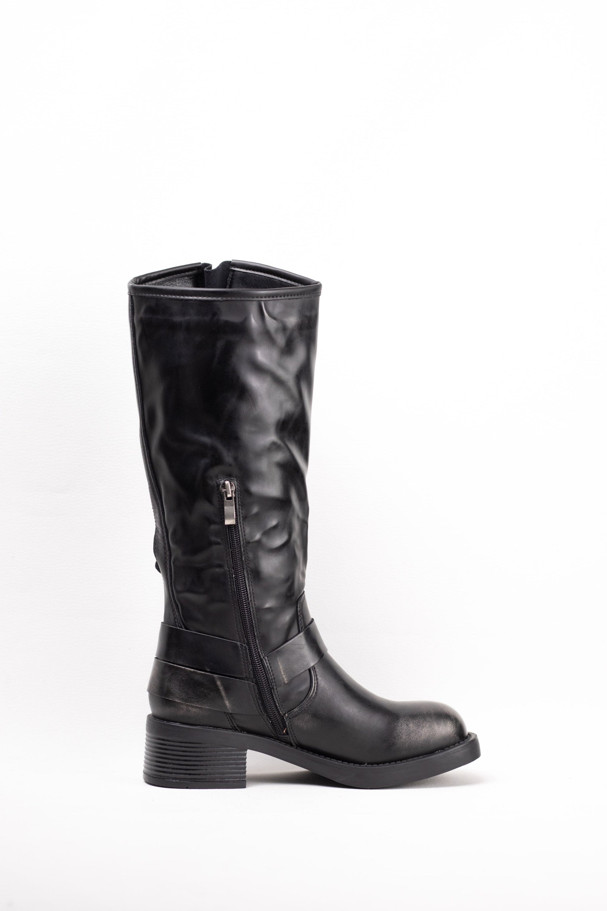 botas moteras mujer estilo punk con cremallera