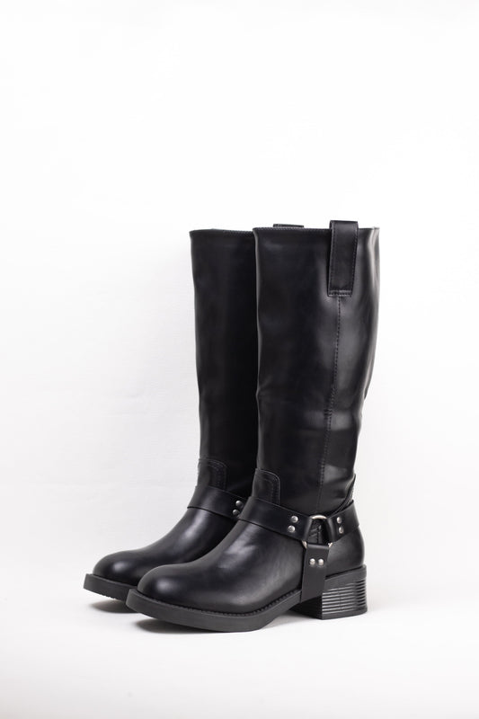 botas moteras botas biker mujer con plataforma Negro 36