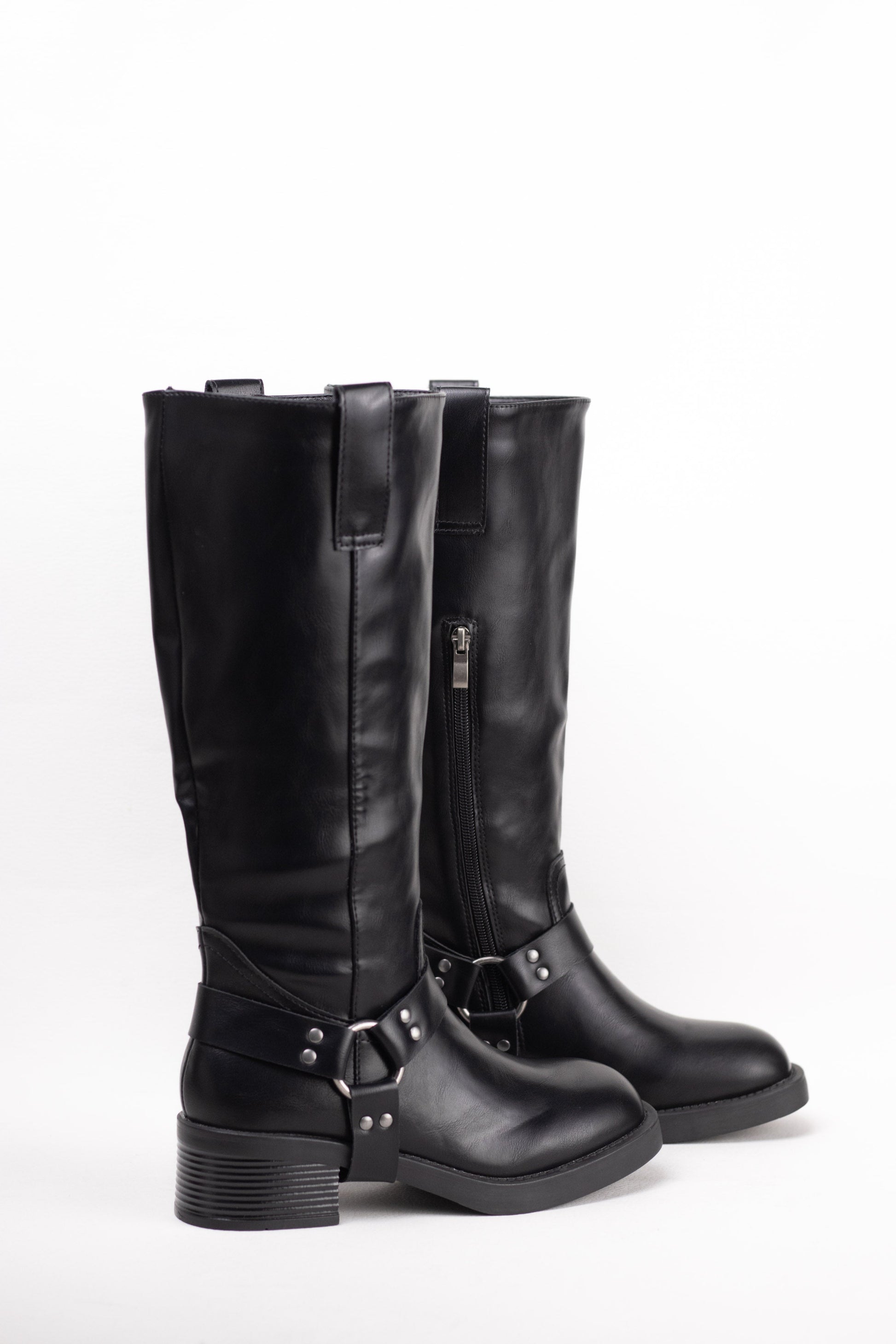 botas moteras botas biker mujer con plataforma Negro 39