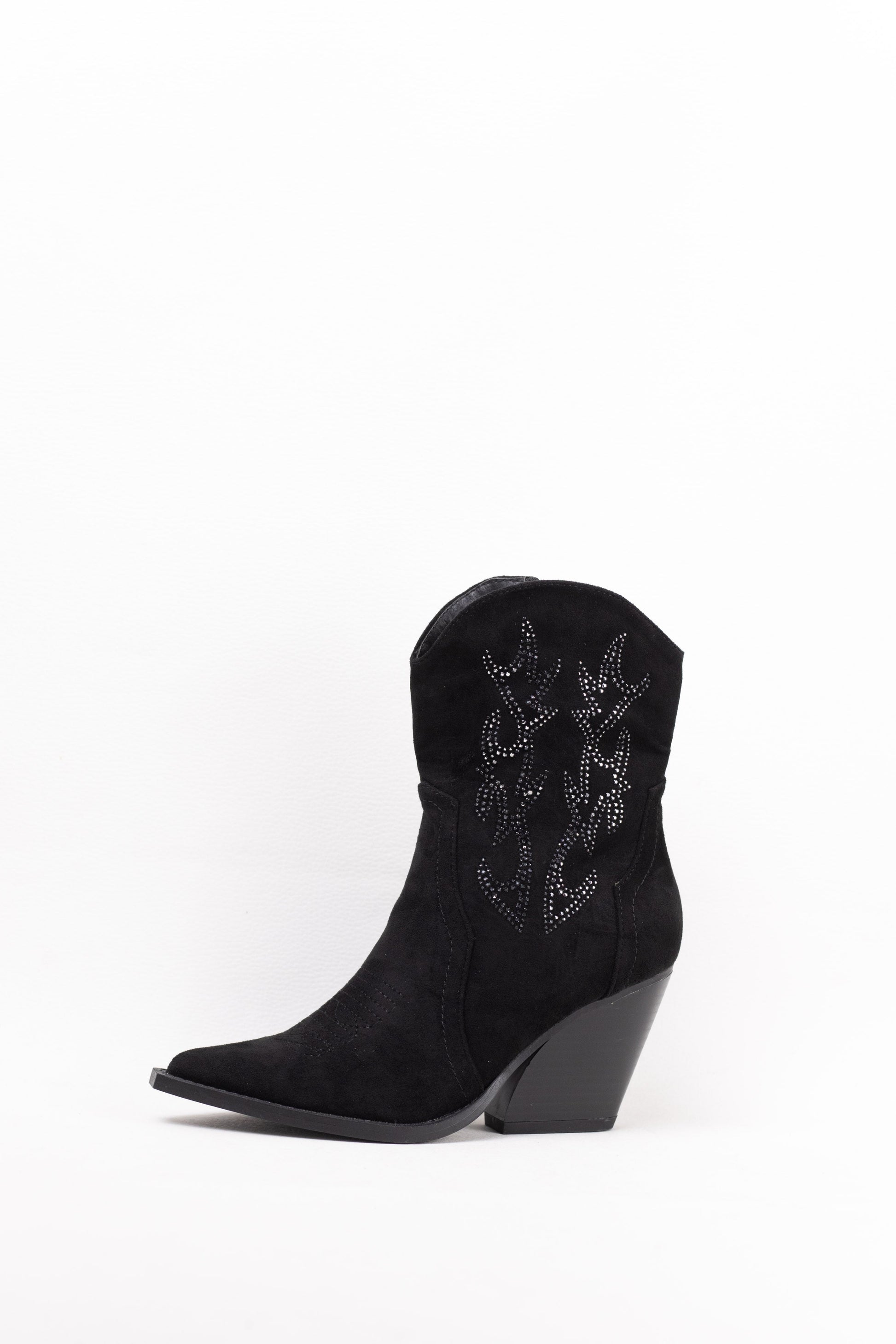 botines cowboy mujer abordados con strass con tacon cubano