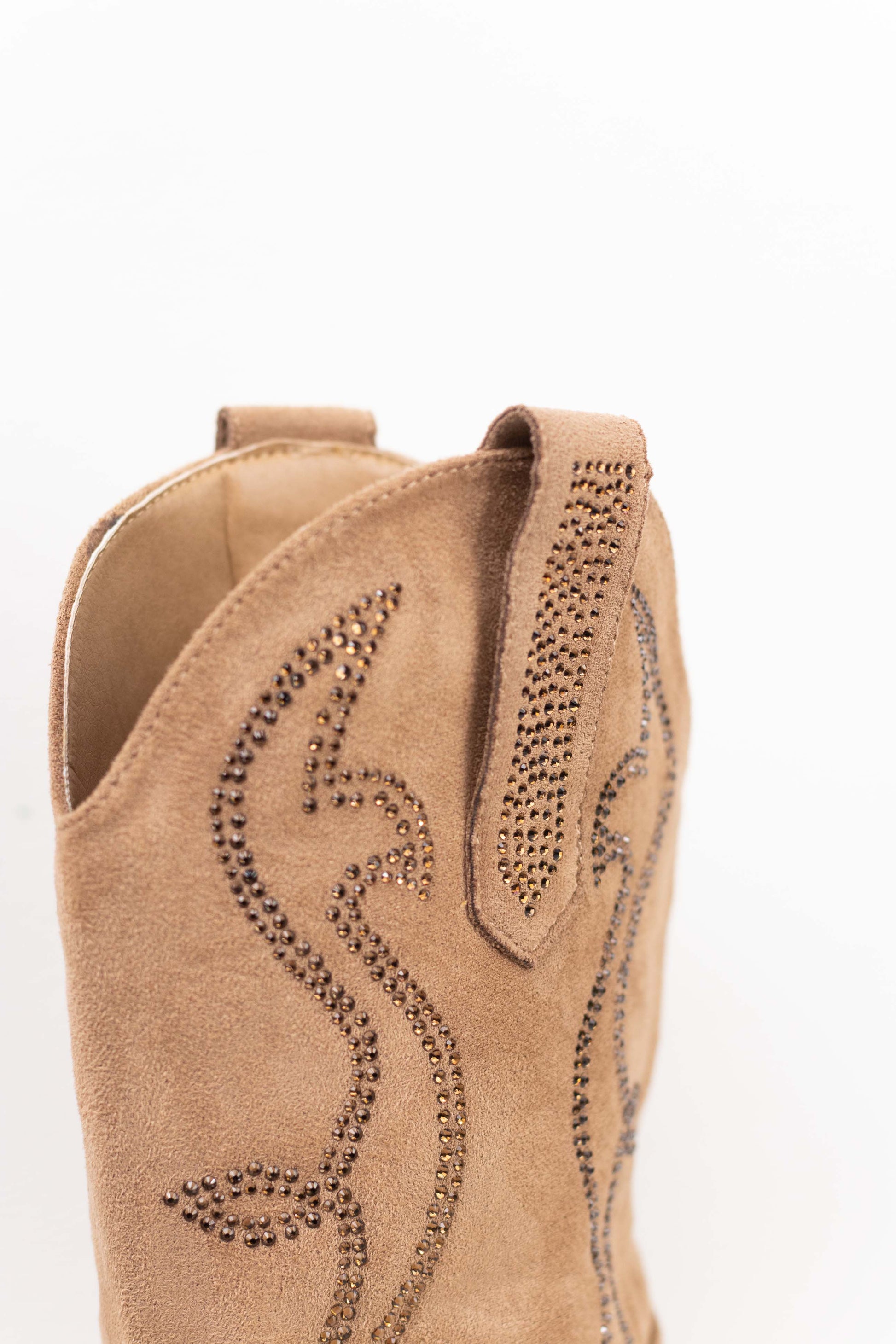 botas cowboy mujer abordadas con strass con tacon madera Camel 41