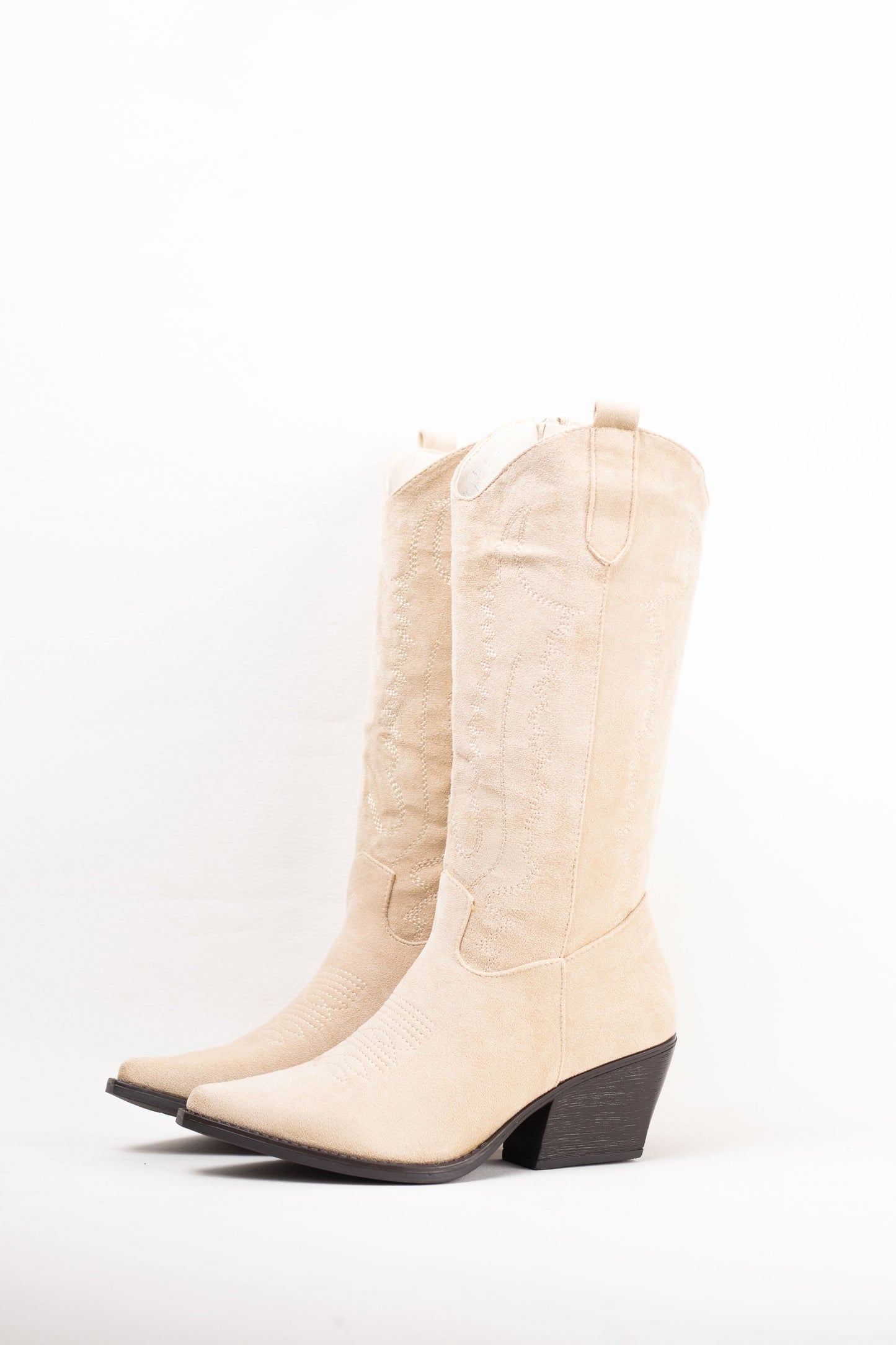 botas cowboy kaki con tacon mediano con cremallera Khaki 41