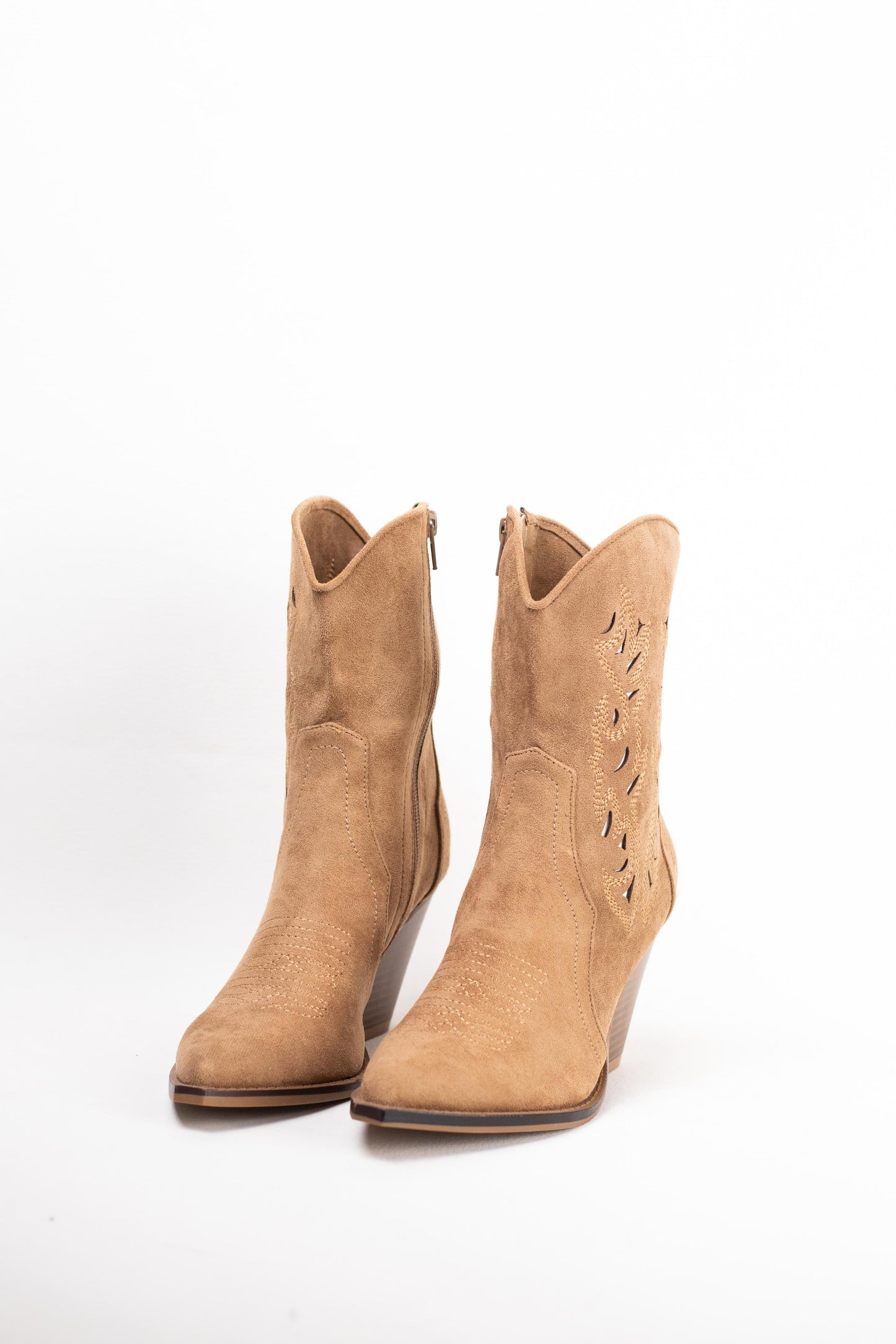 botines cowboy mujer troquelados Camel 39