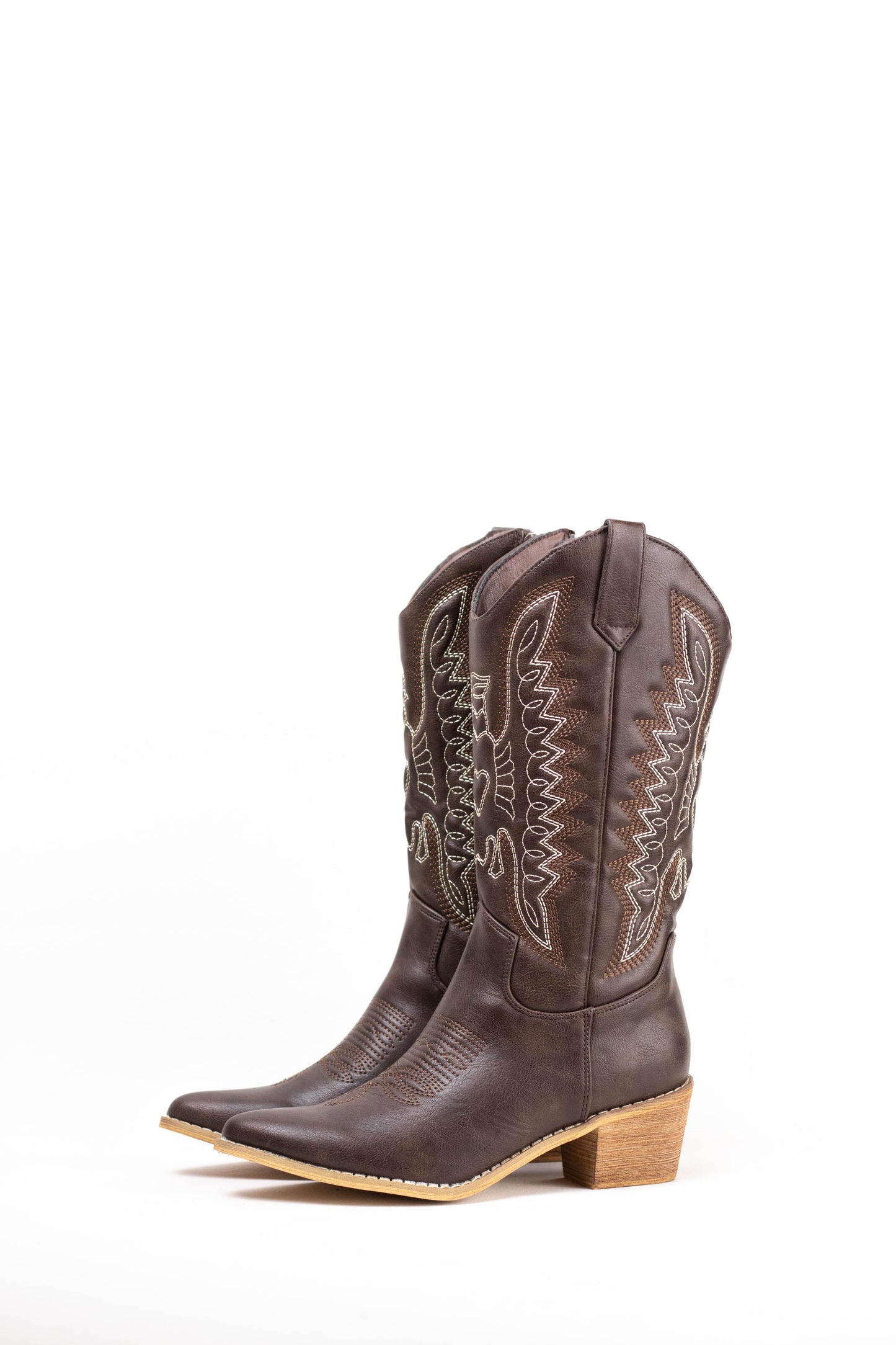 botas cowboy mujer aolchadas con tacon madera Marrón 36