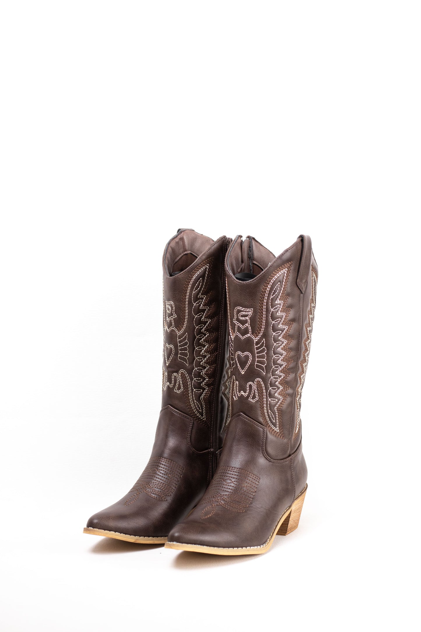 botas cowboy mujer aolchadas con tacon madera Marrón 38