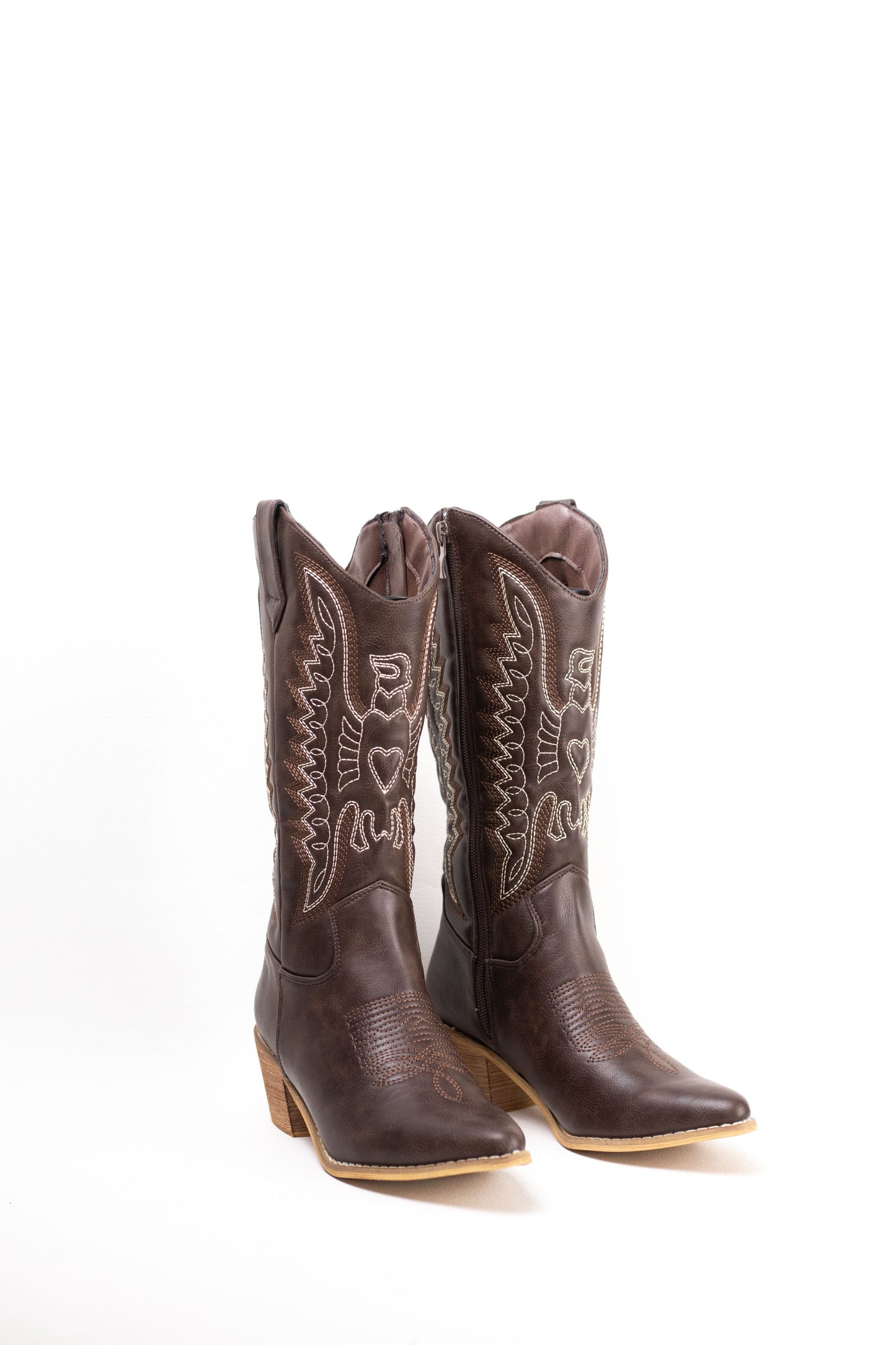 botas cowboy mujer aolchadas con tacon madera Marrón 39