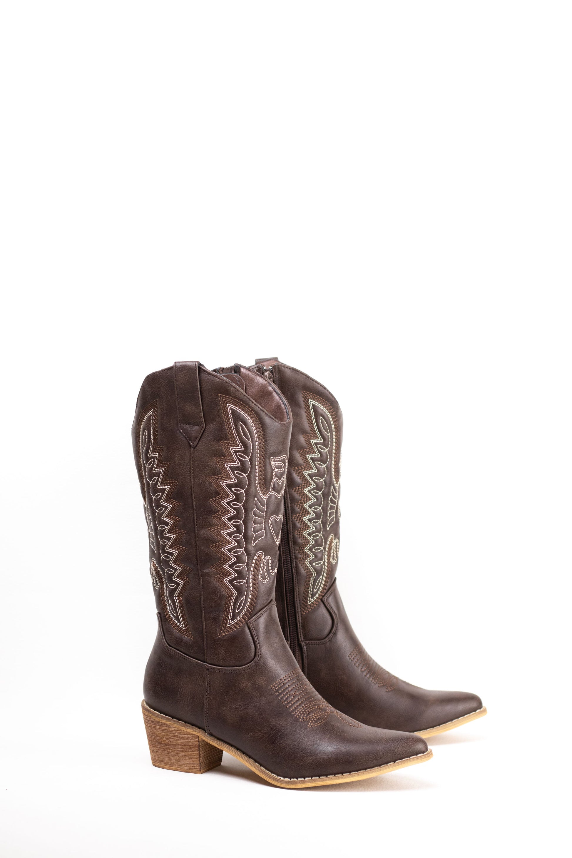 botas cowboy mujer aolchadas con tacon madera Marrón 37