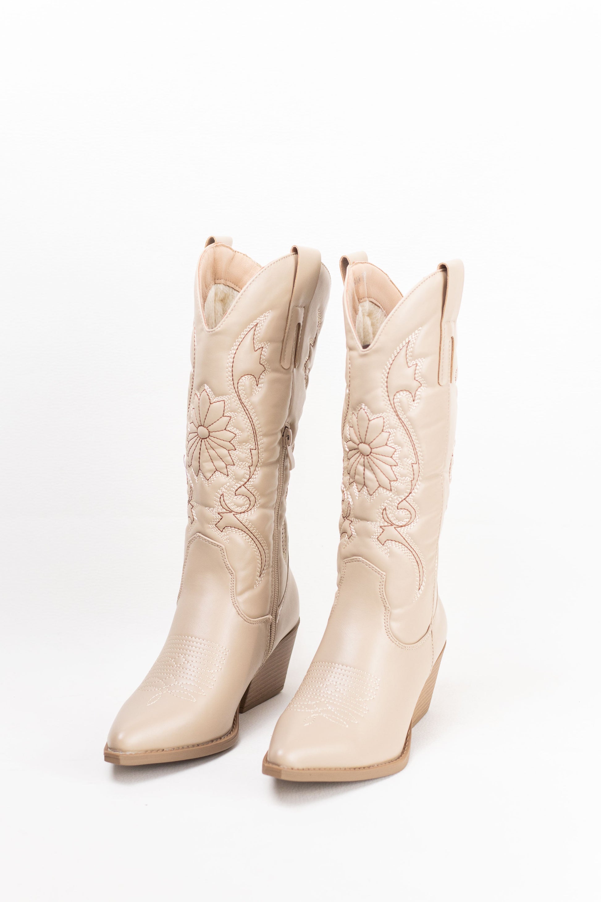 botas cowboy camperas con costuras en contraste con tacon gordo 2 Khaki 37