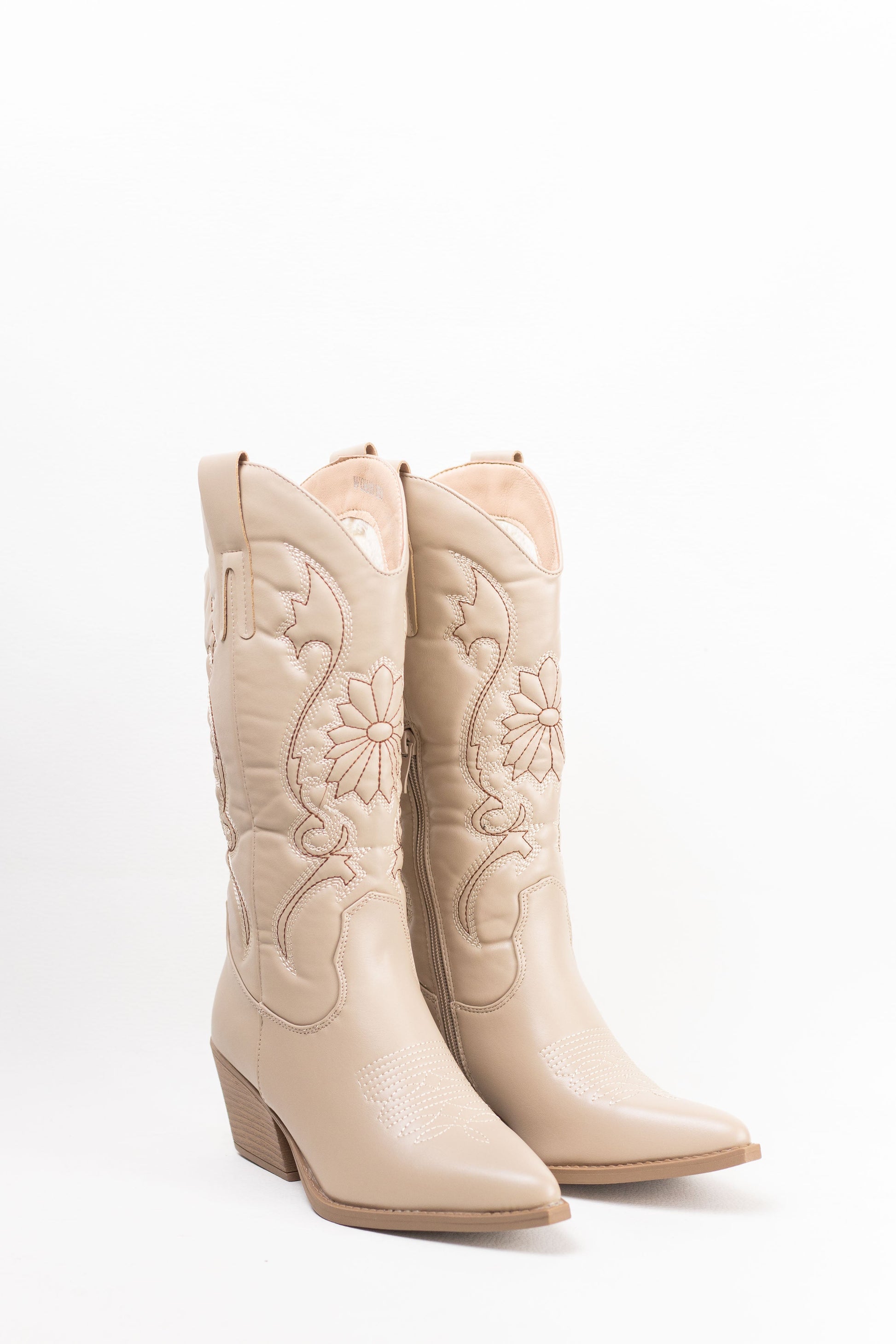 botas cowboy camperas con costuras en contraste con tacon gordo 2 Khaki 38