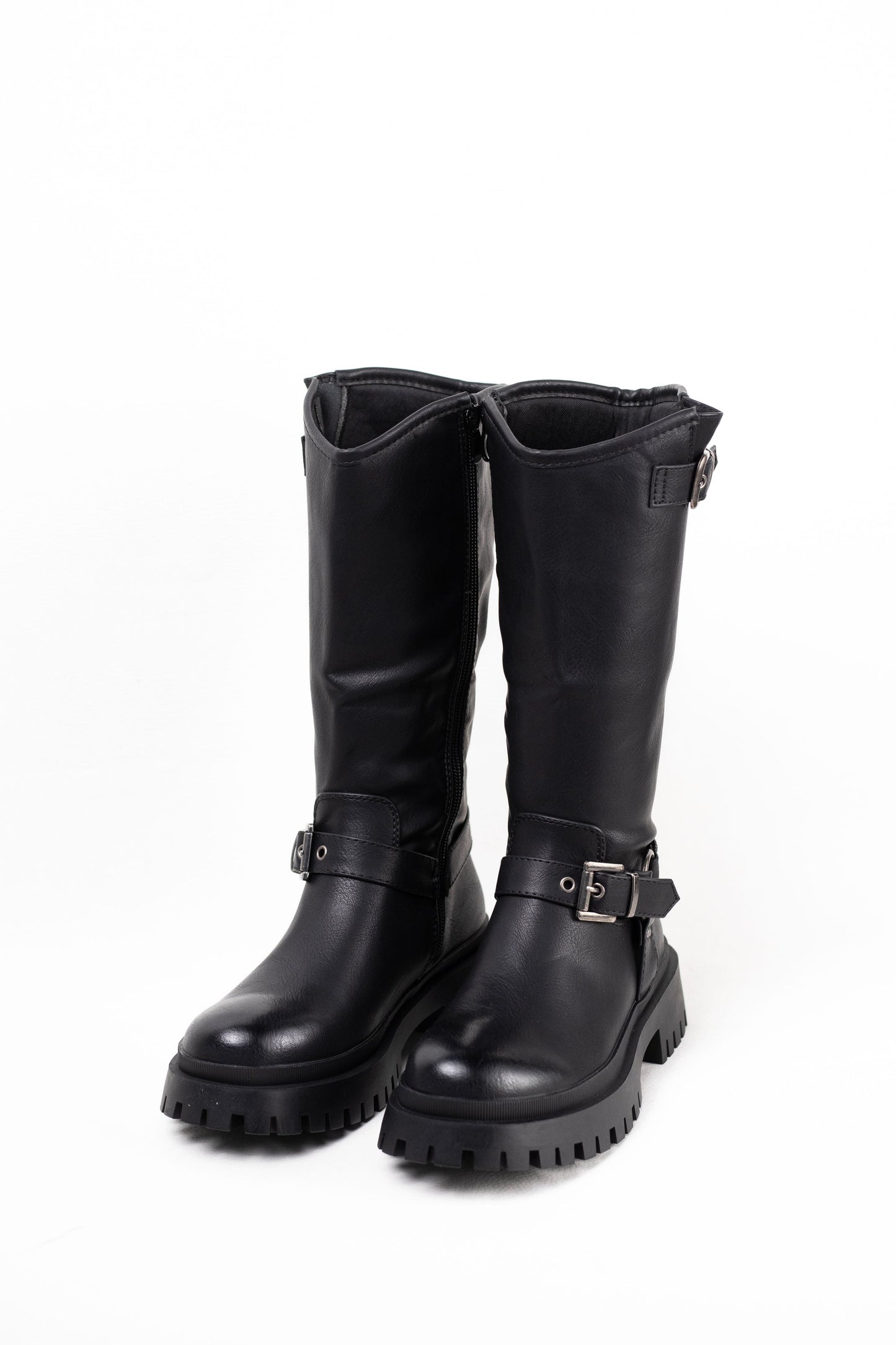 botas moteras mujer con suela track Negro 38