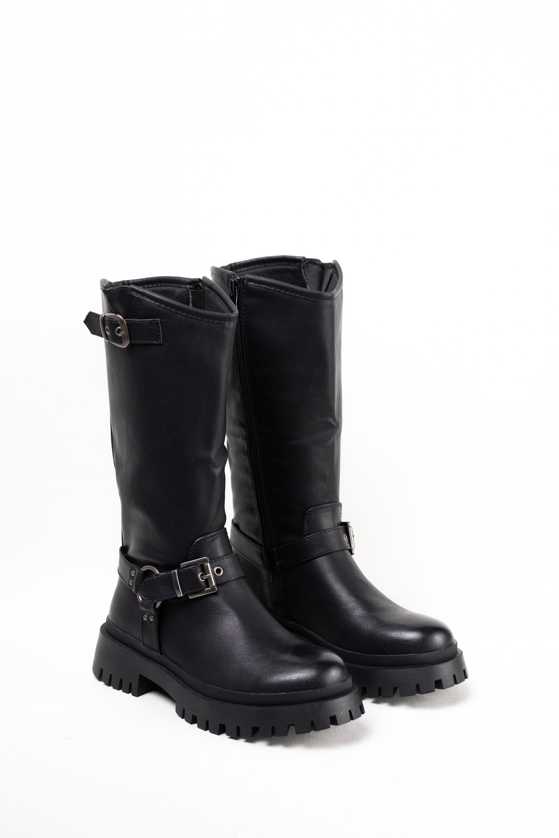 botas moteras mujer con suela track Negro 37