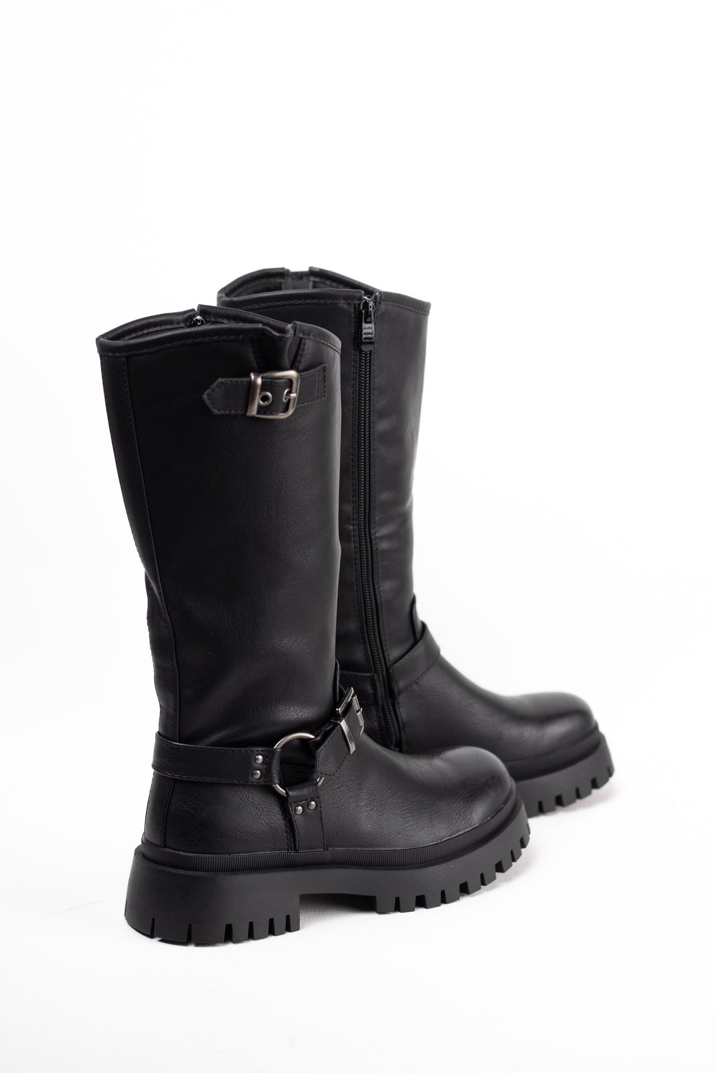 botas moteras mujer con suela track Negro 39