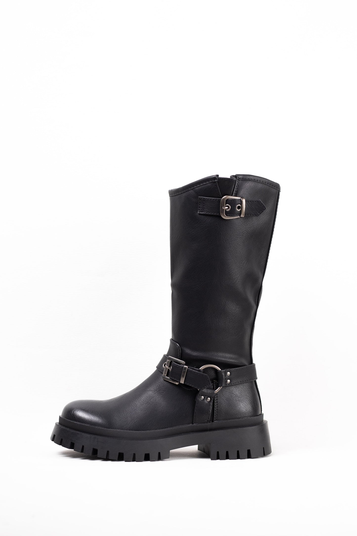 botas moteras mujer con suela track Negro 40