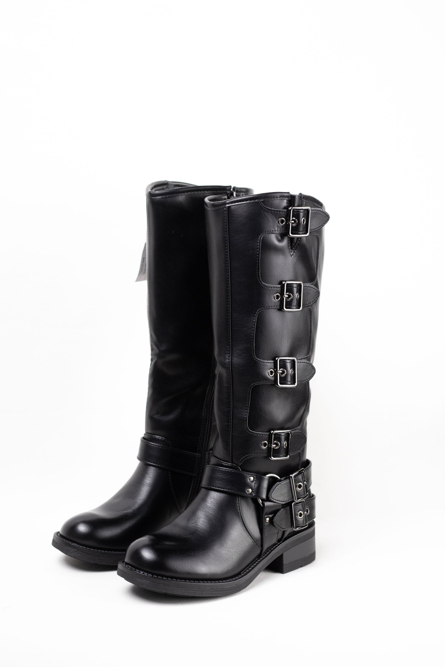 botas moteras botas biker mujer estilo punk con cremallera Negro 41