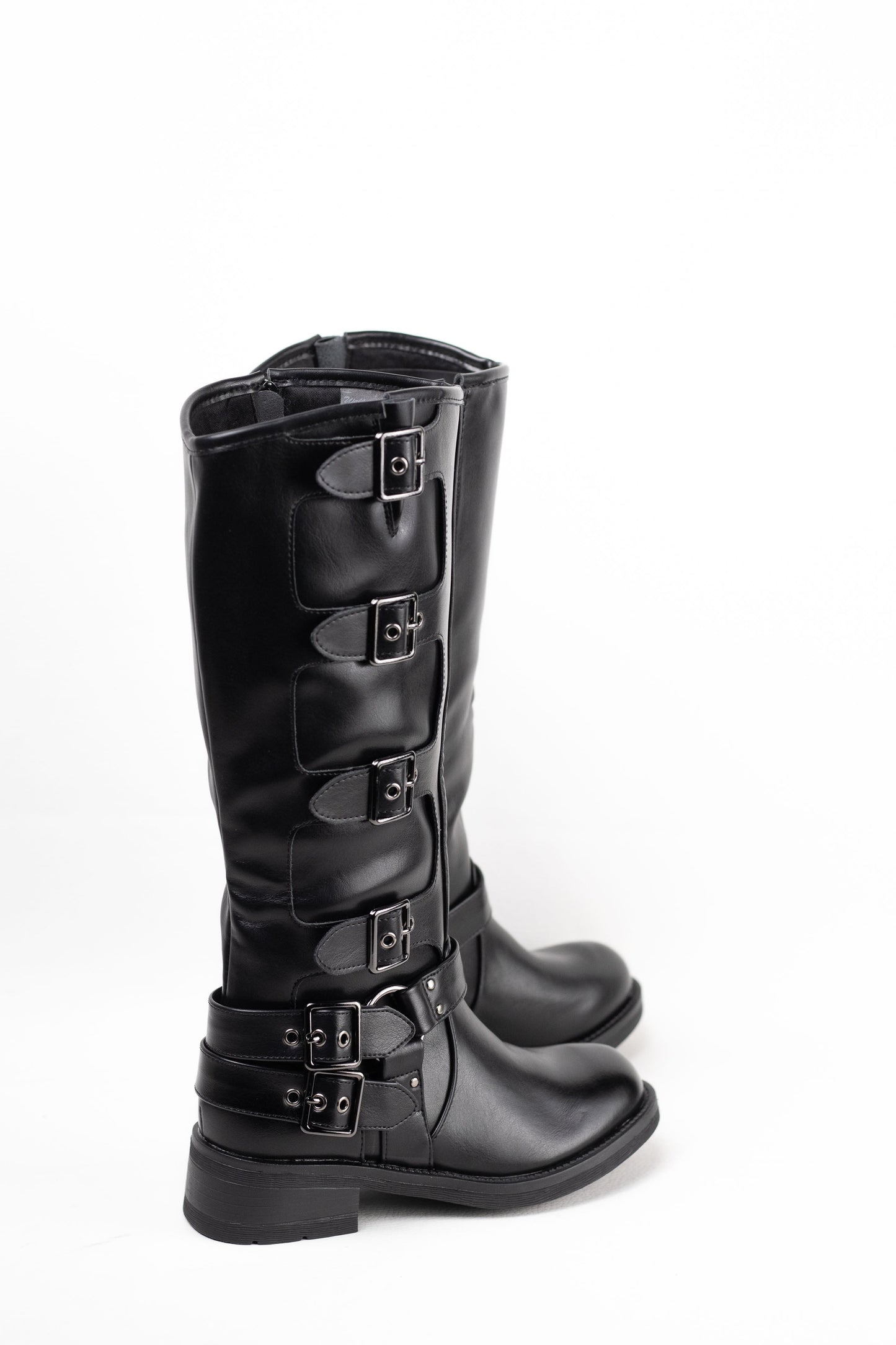 botas moteras botas biker mujer estilo punk con cremallera Negro 37