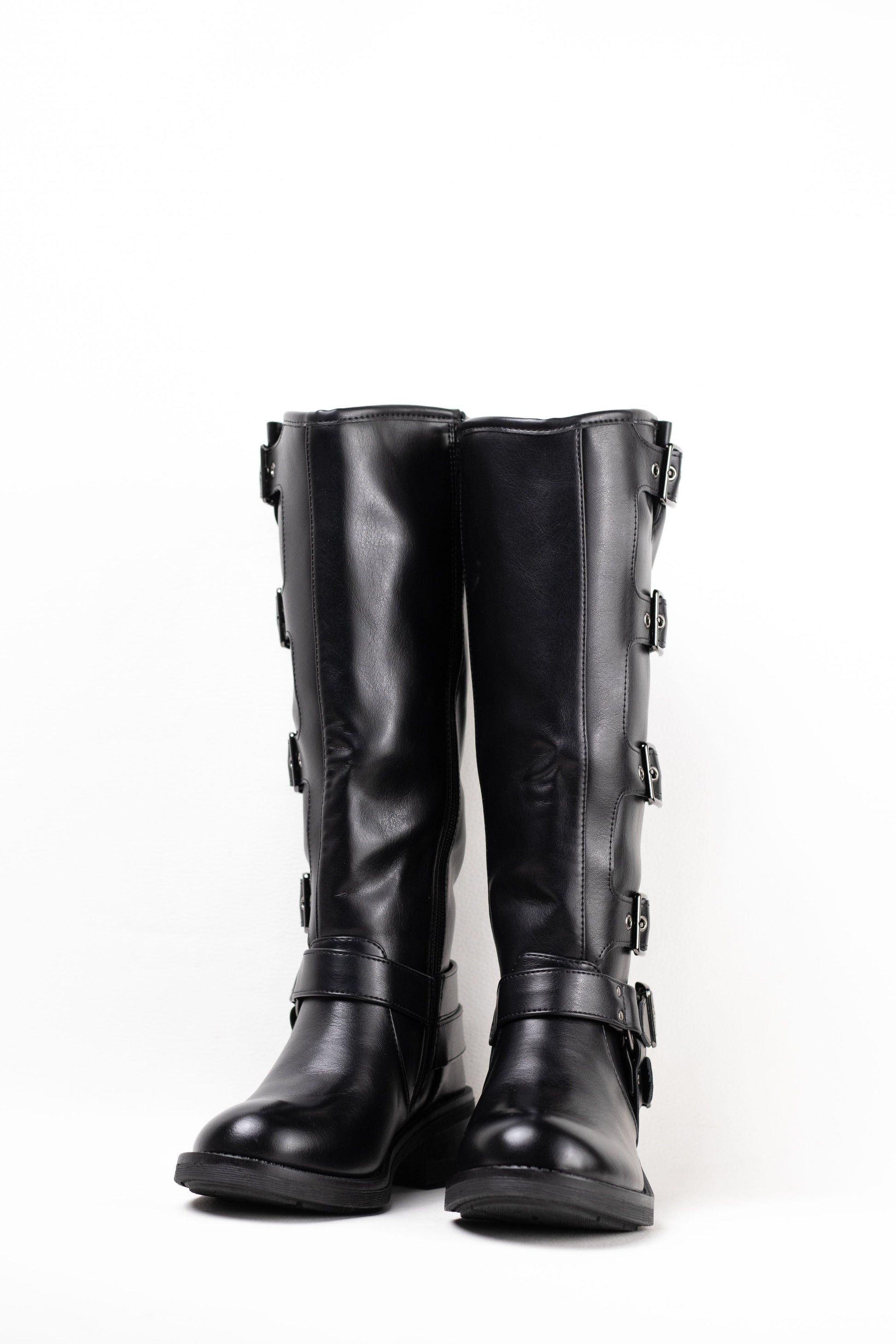 botas moteras botas biker mujer estilo punk con cremallera Negro 38